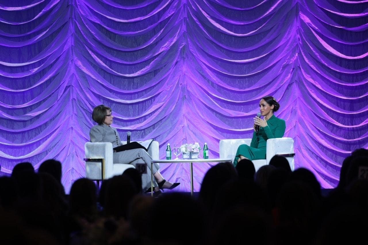 Meghan spoke to Rabbi Sandy Sasso at the fundraiser (Archewell/Nathaniel Edmunds)