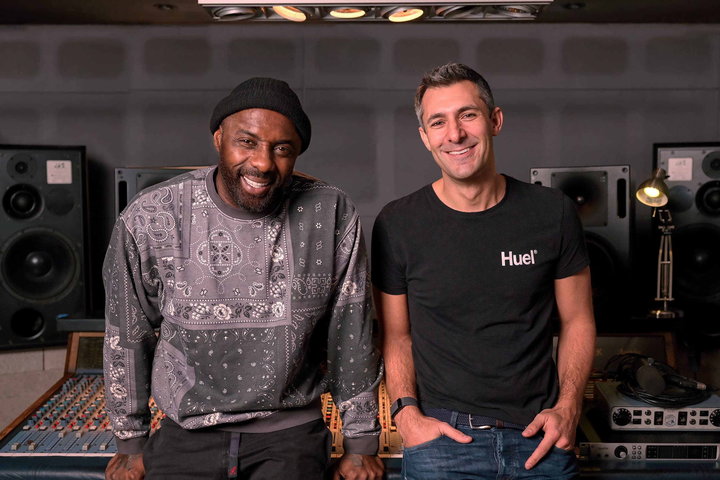 Investor Idris Elba with Huel chief James McMaster (Huel/PA)