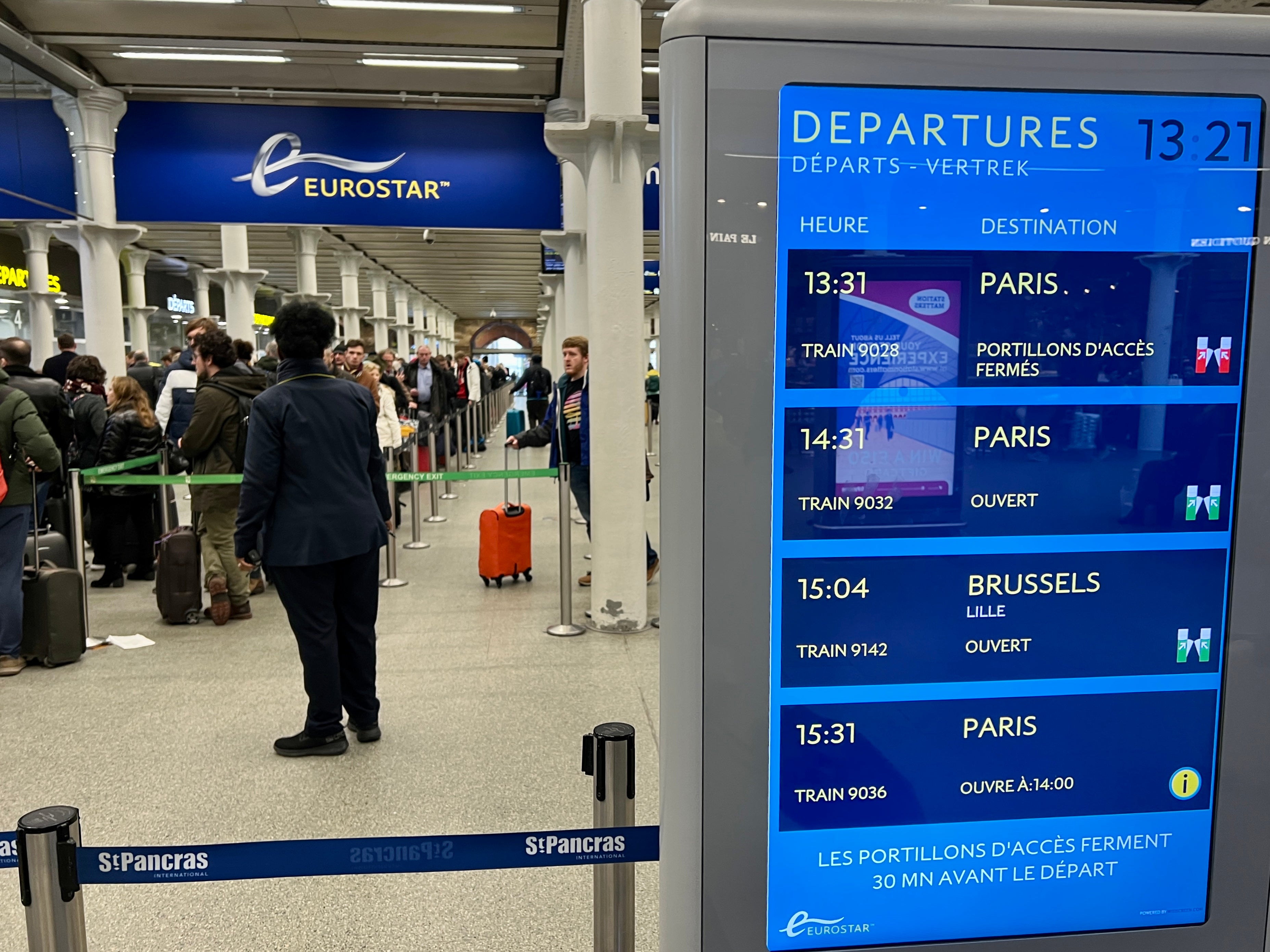 Going places? Security queue at the Eurostar terminal at London St Pancras International