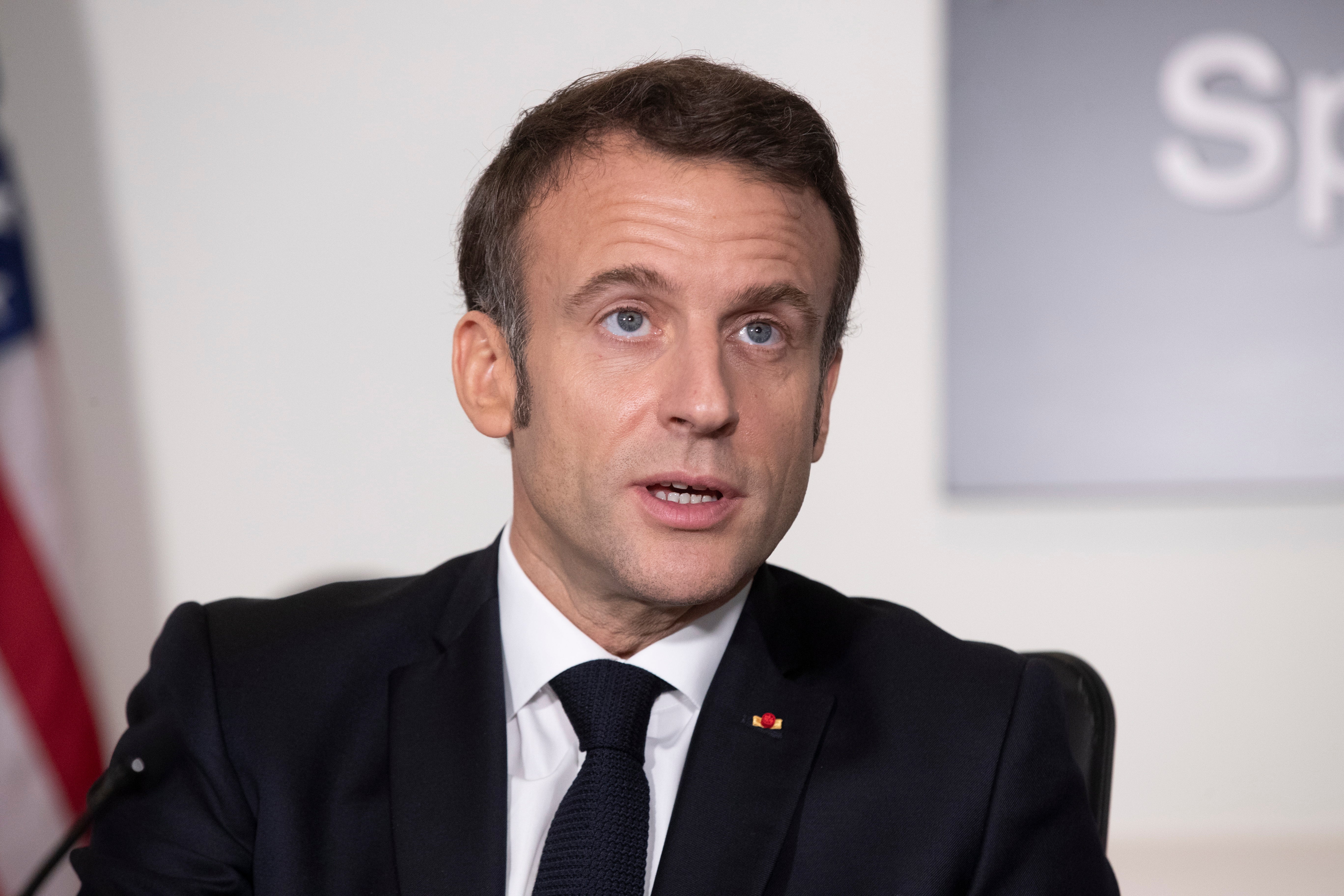 France’s president Emmanuel Macron meets with US vice president at the National Aeronautics and Space Administration (Nasa) headquarters, to highlight space cooperation between France and the US, in Washington, DC, 30 November 2022