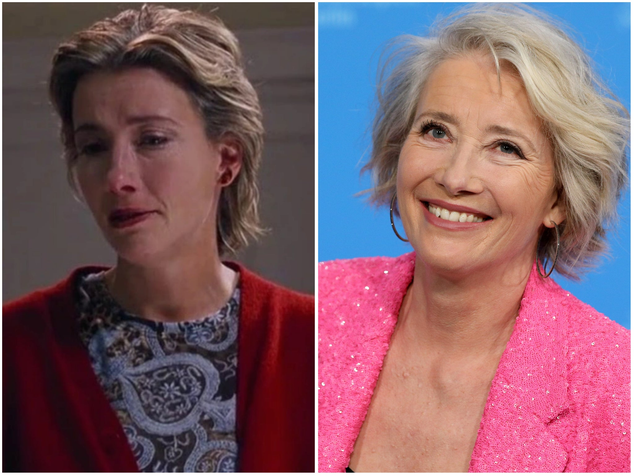 Emma Thompson in ‘Love Actually’ and in 2022