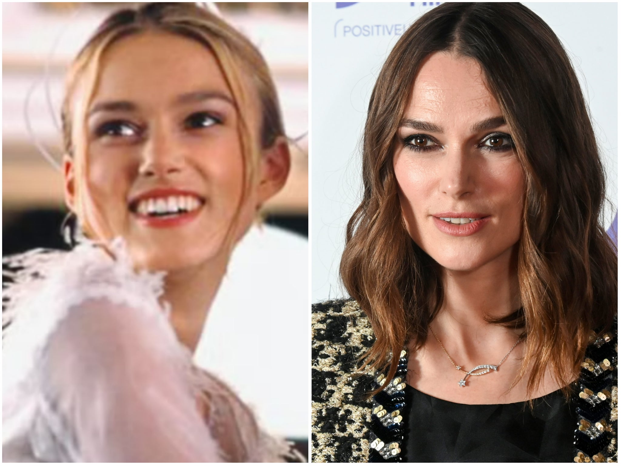 Keira Knightley in ‘Love Actually’ and in 2022