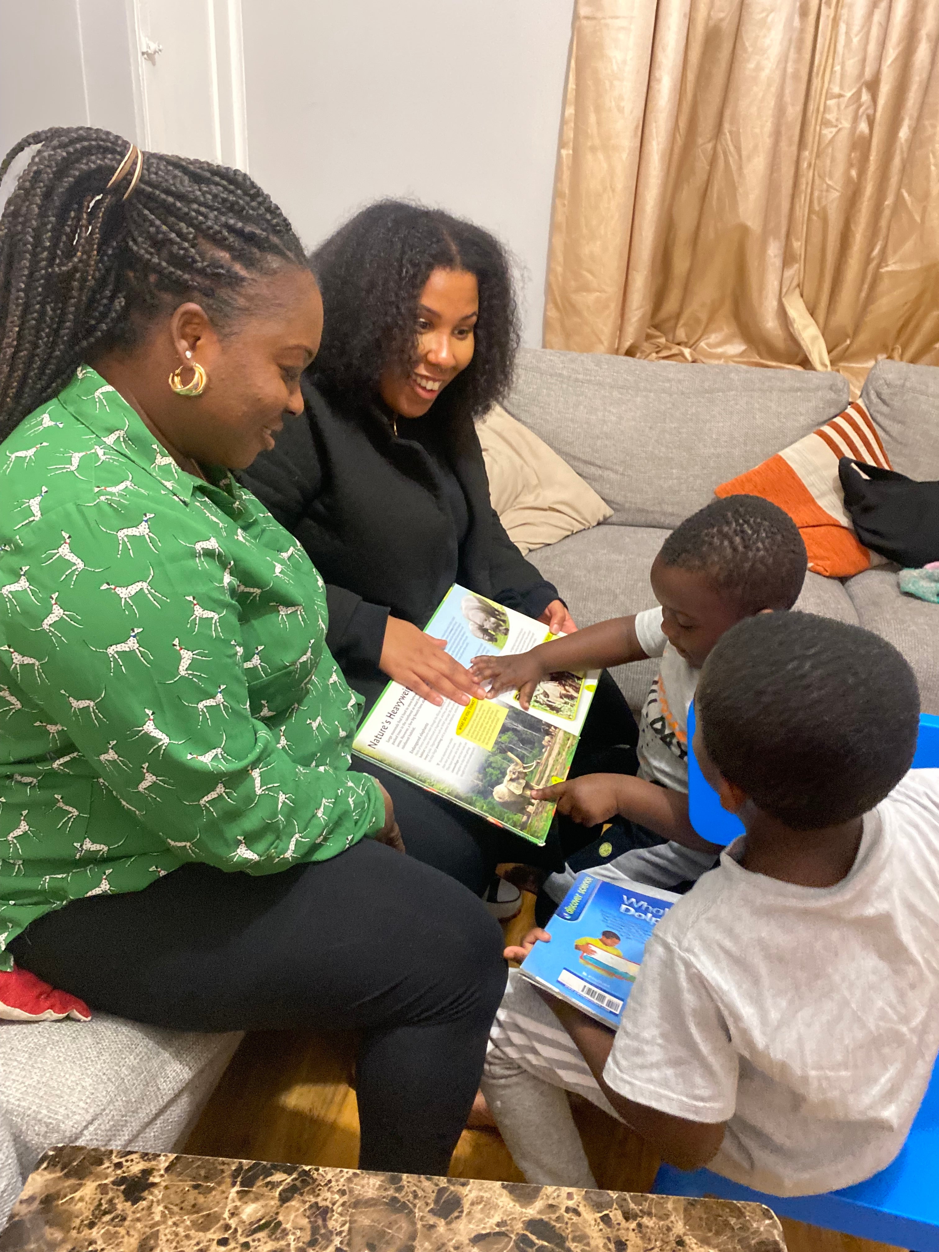 Doorstep Library volunteer Daniela Cardoso has been reading with Yetunde’s family for three years