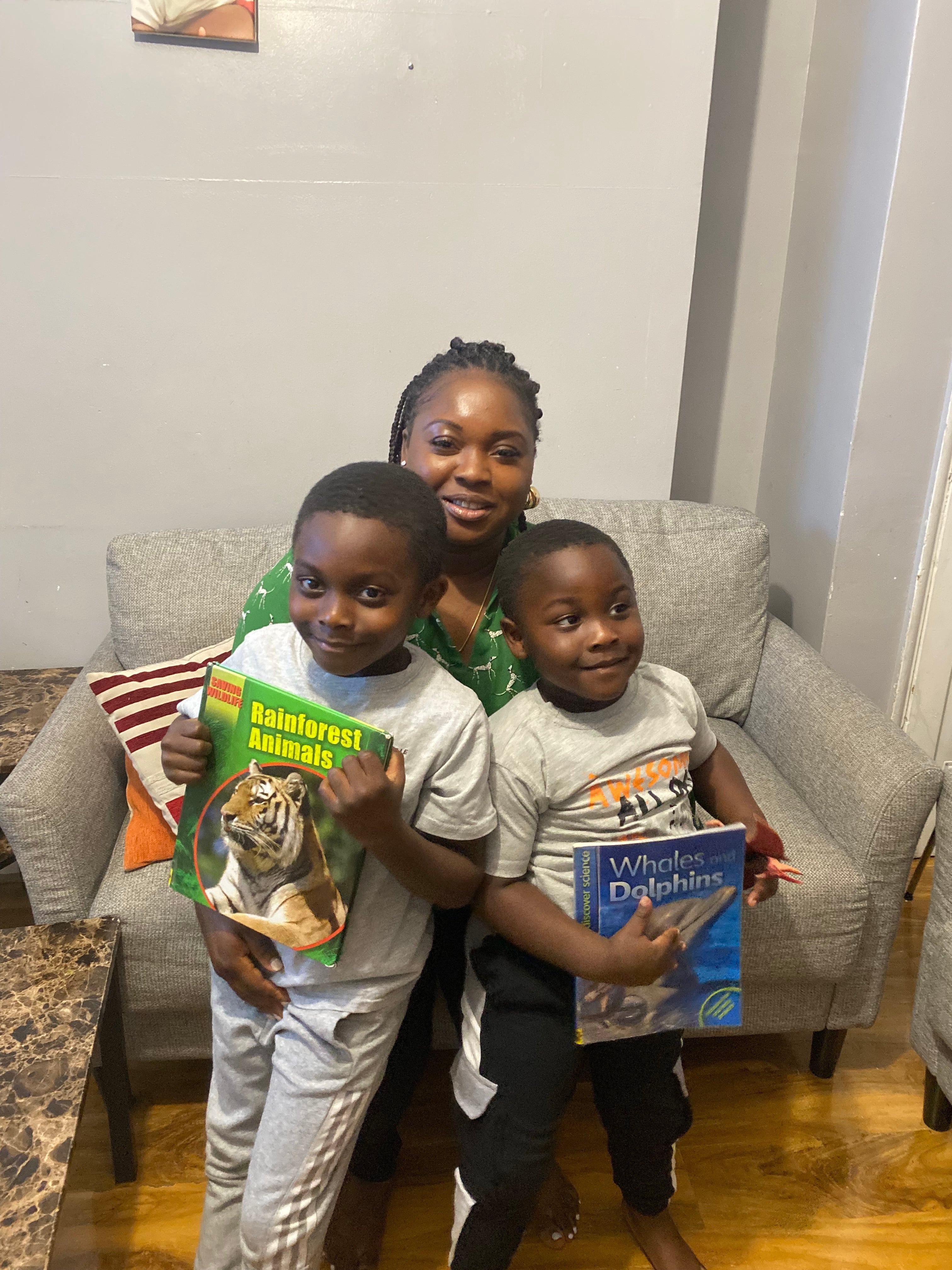 Yetunde Afolabi and her two sons, Korede and Malachi Adeyemi, aged 6 and 3 have benefited from volunteers’ help