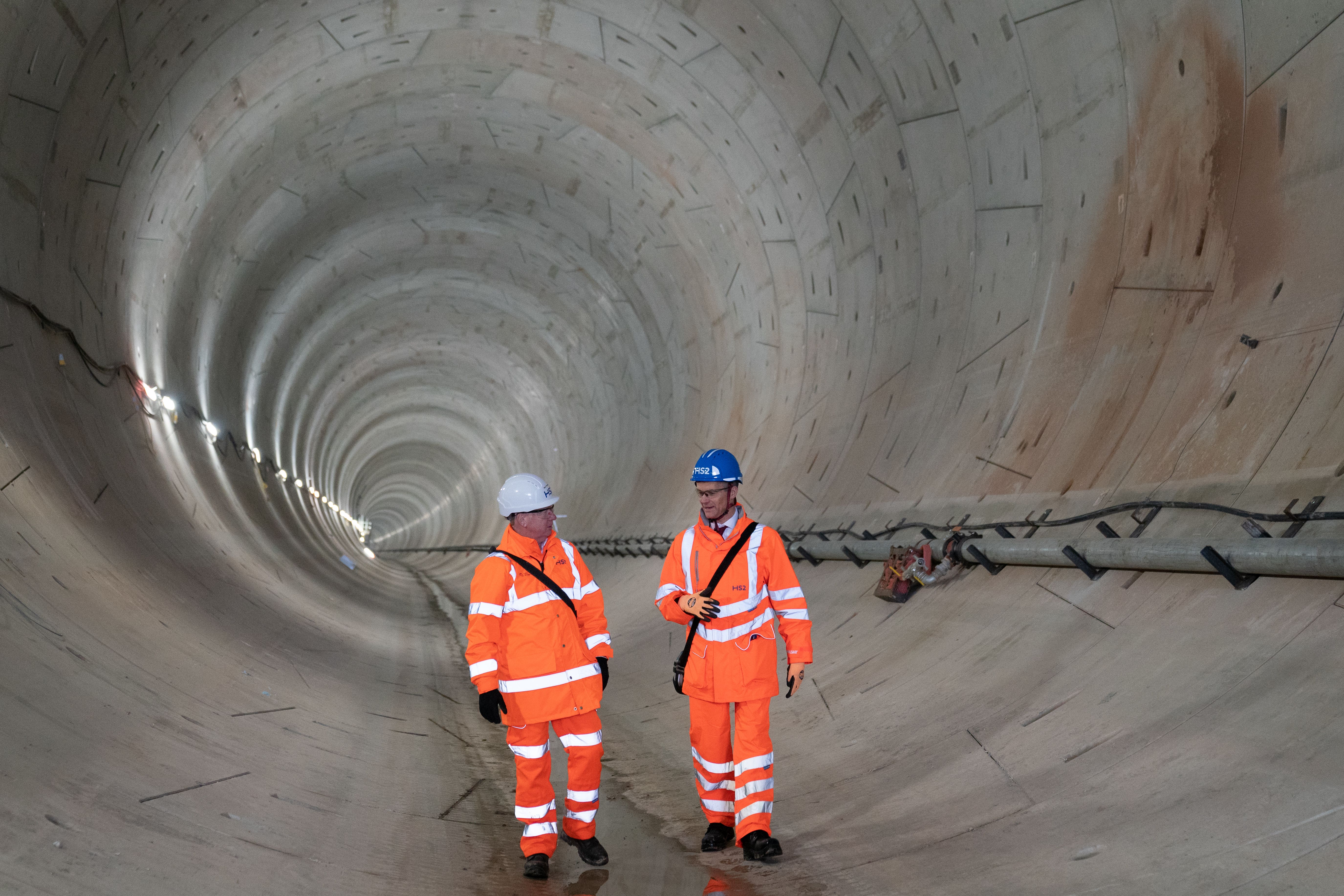 Transport Secretary Mark Harper (right) and HS2 CEO Mark Thurston (Joe Giddens/PA)