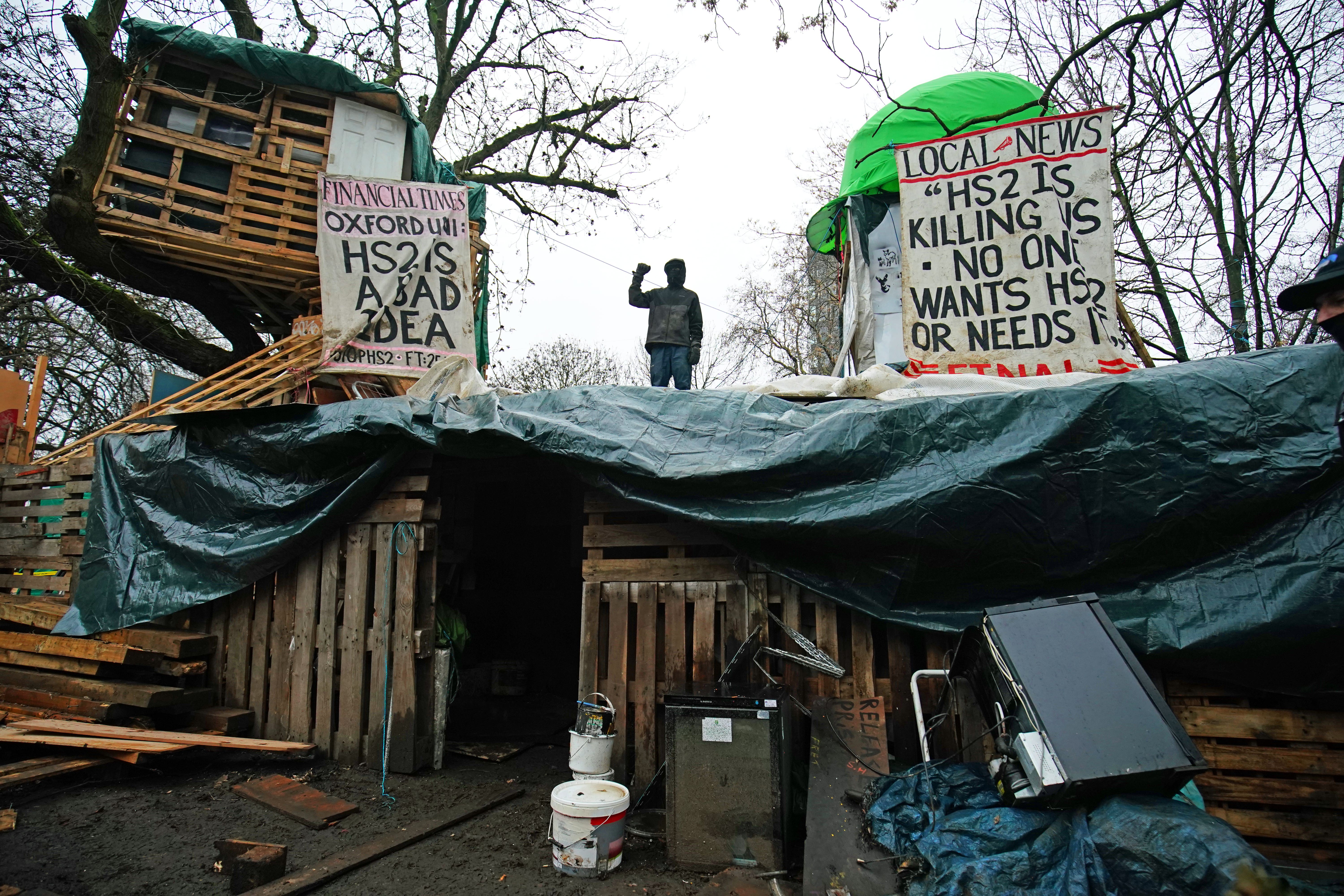 Prosecutors want a retrial of anti-HS2 protesters who occupied tunnels near Euston station – after charges against them were dismissed on a “trivial” technicality, the High Court has been told (PA)