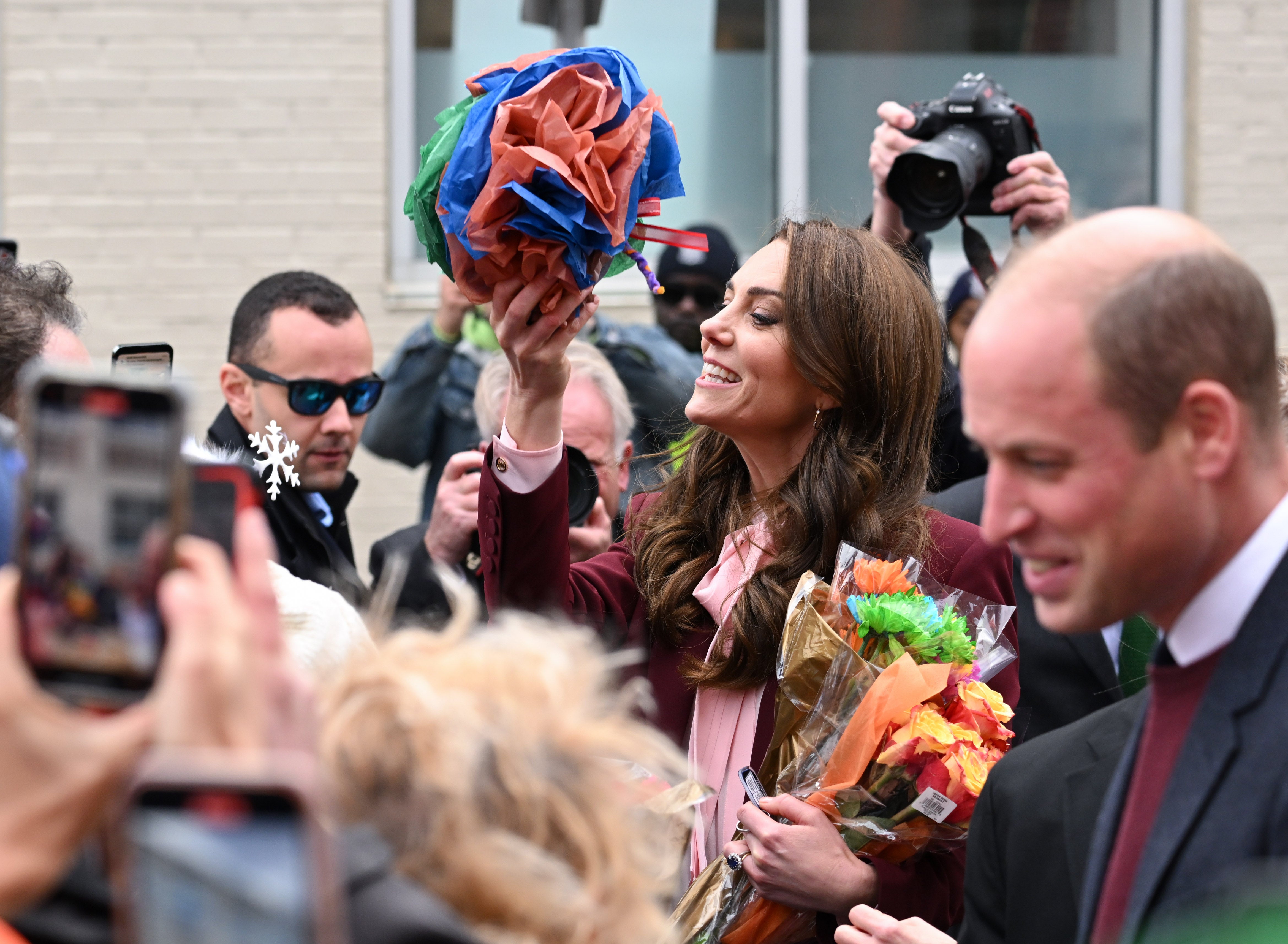 Catherine, Princess of Wales and Prince William, Prince of Wales during a visit to Roca, a non-profit organisation focusing on high-risk young people