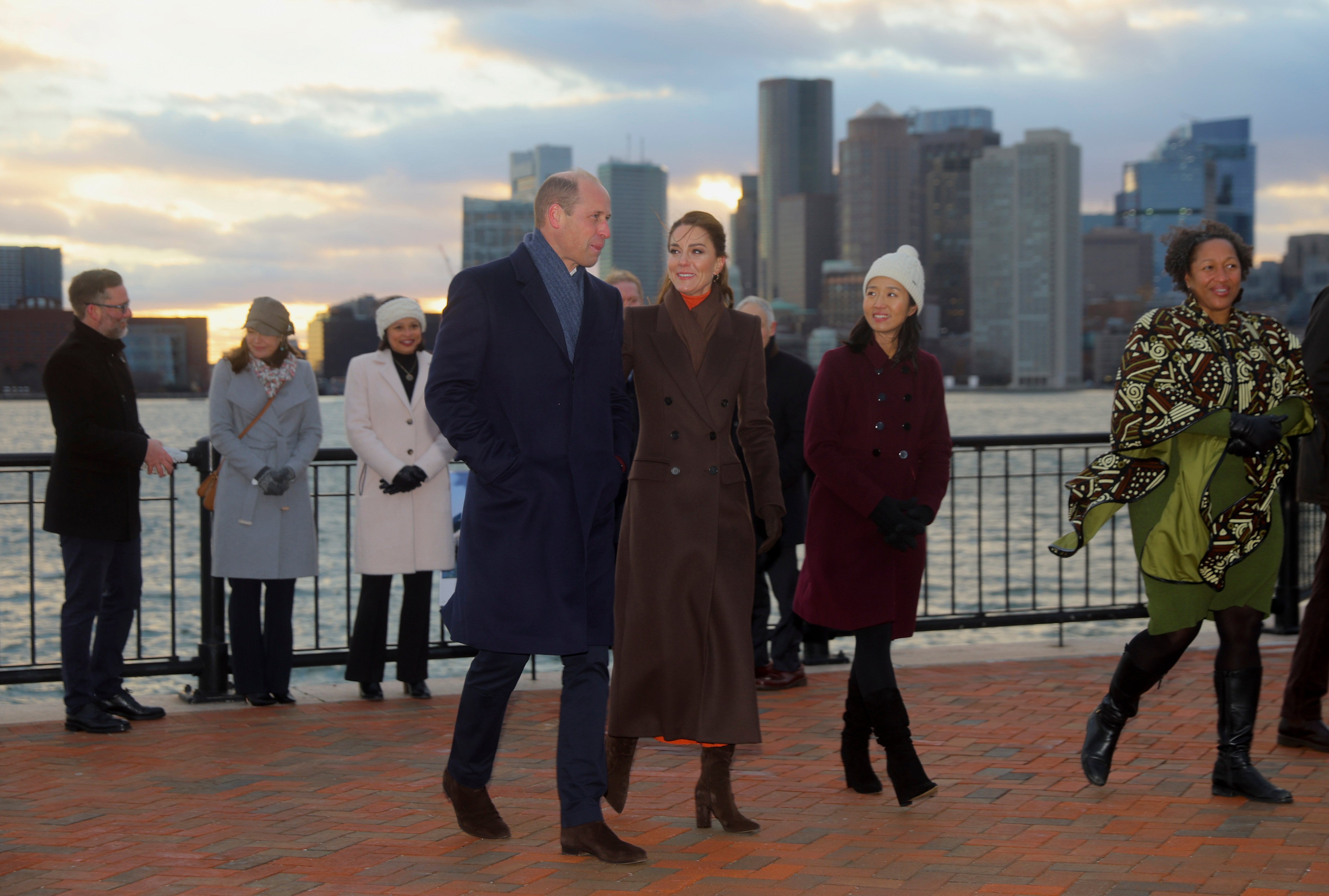 Britain’s Prince William and Kate, Princess of Wales, visit the Harbor Defenses of Boston on Thursday