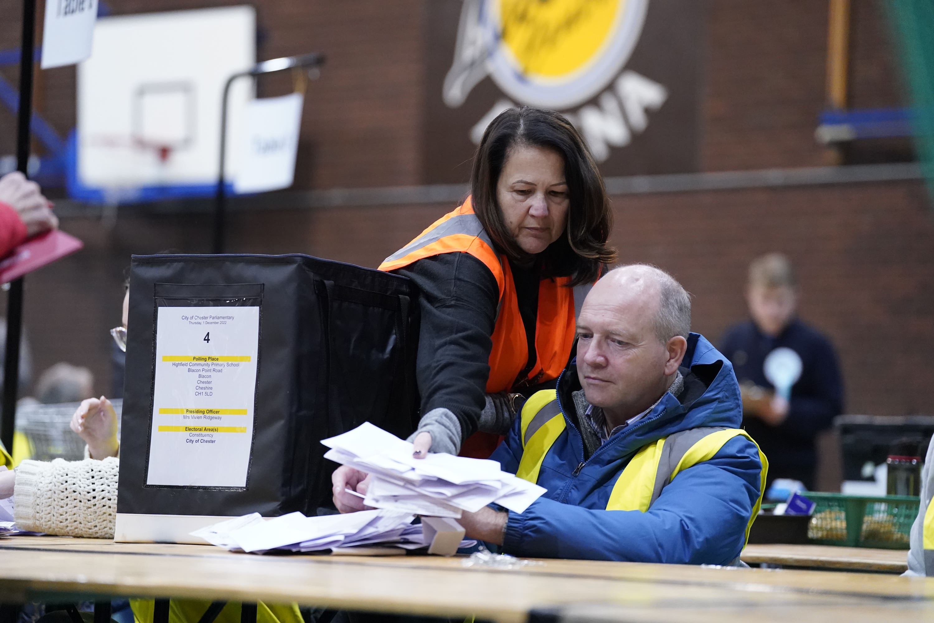 Polls have closed in Chester after people in the constituency cast votes for a new MP in Rishi Sunak’s first test at the ballot box (Danny Lawson/PA)