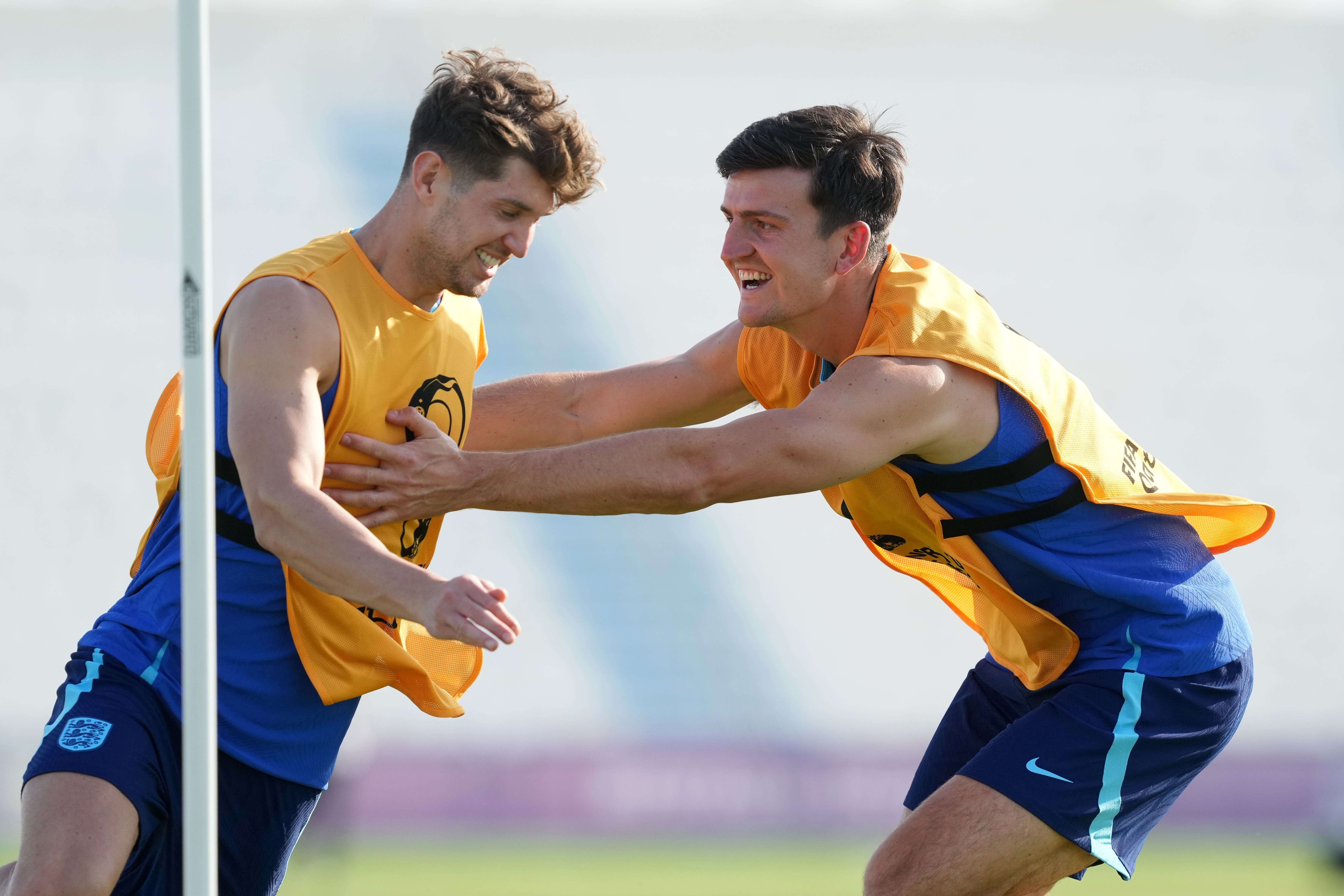 John Stones (left) and Harry Maguire have developed a strong understanding at the heart of the England defence. (Martin Rickett/PA)