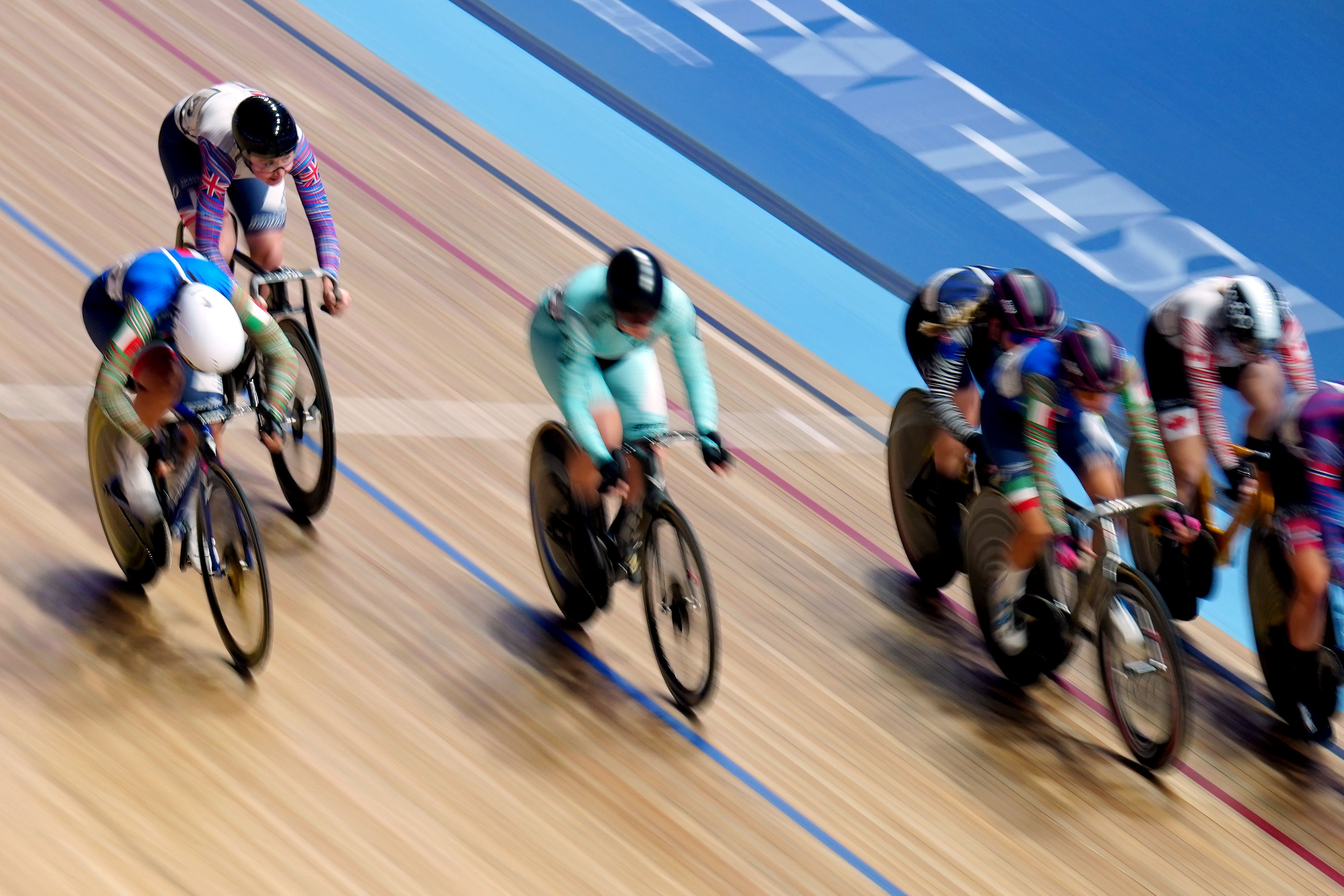 Katie Archibald (top left) will need to overturn an eight-point deficit on Saturday (John Walton/PA)