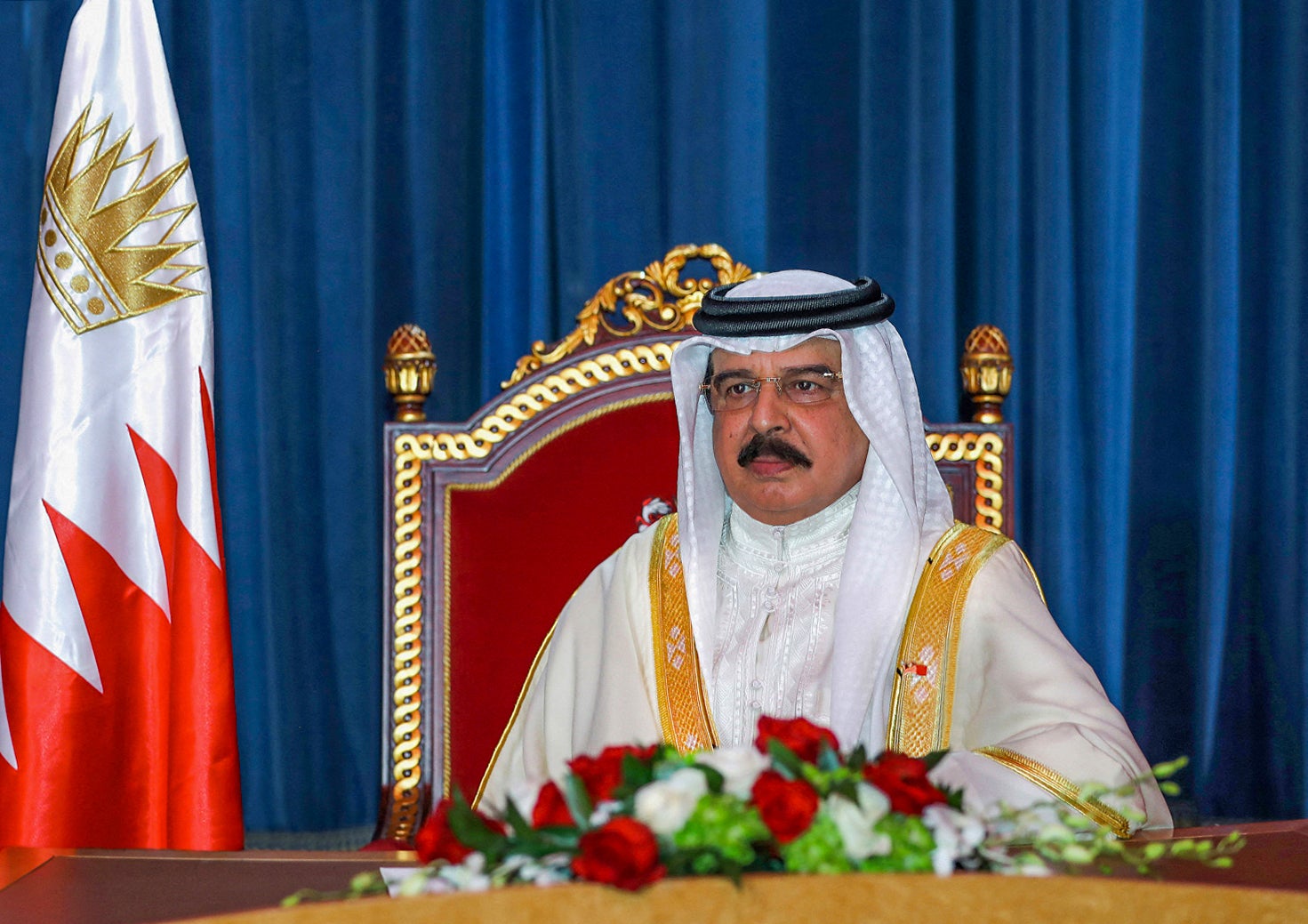 Bahrain’s King Hamad bin Isa al-Khalifa delivers a speech to the UN General Assembly in 2020