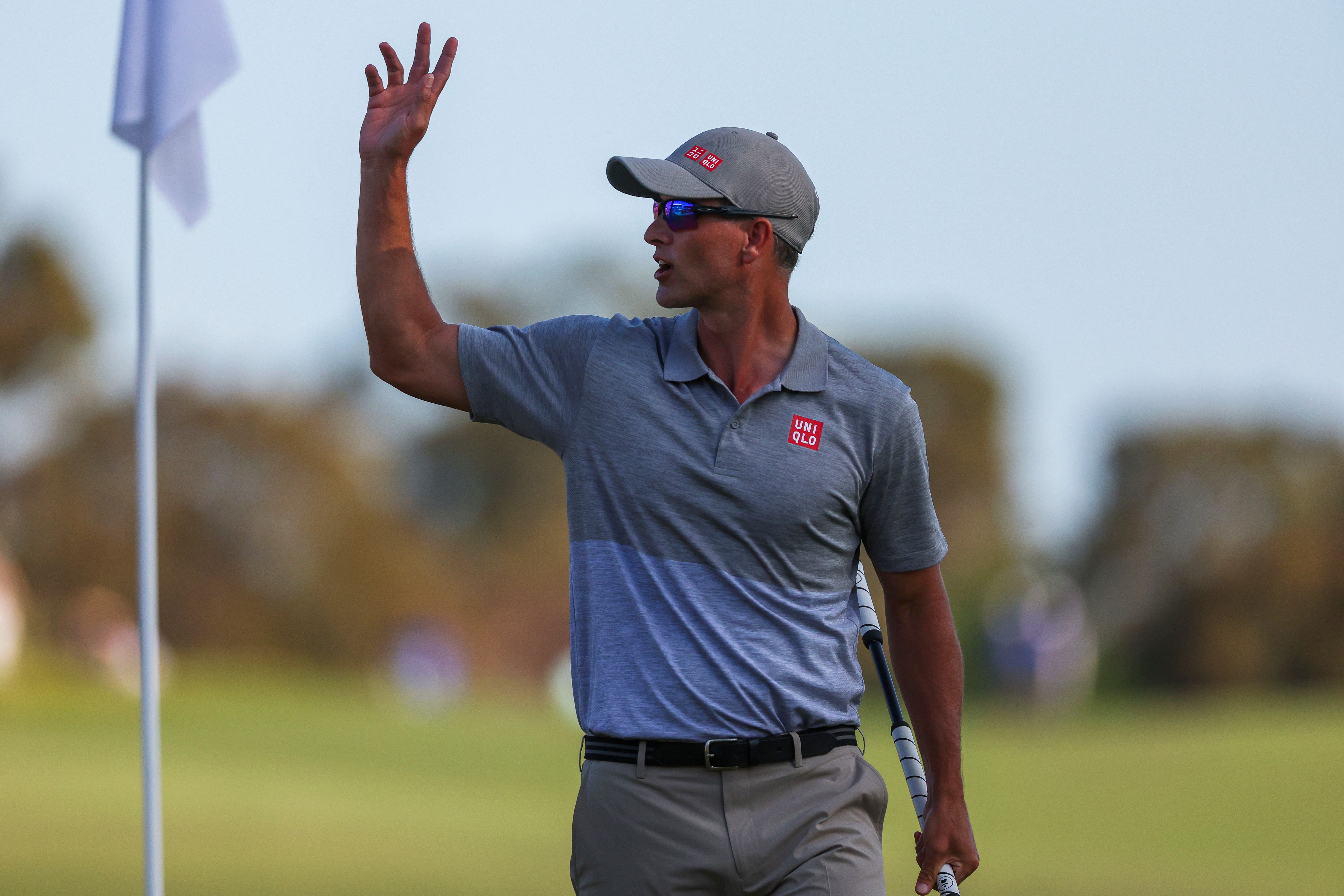 Adam Scott holds a one-shot lead at the Australian Open (Asanka Brendon Ratnayake/AP)