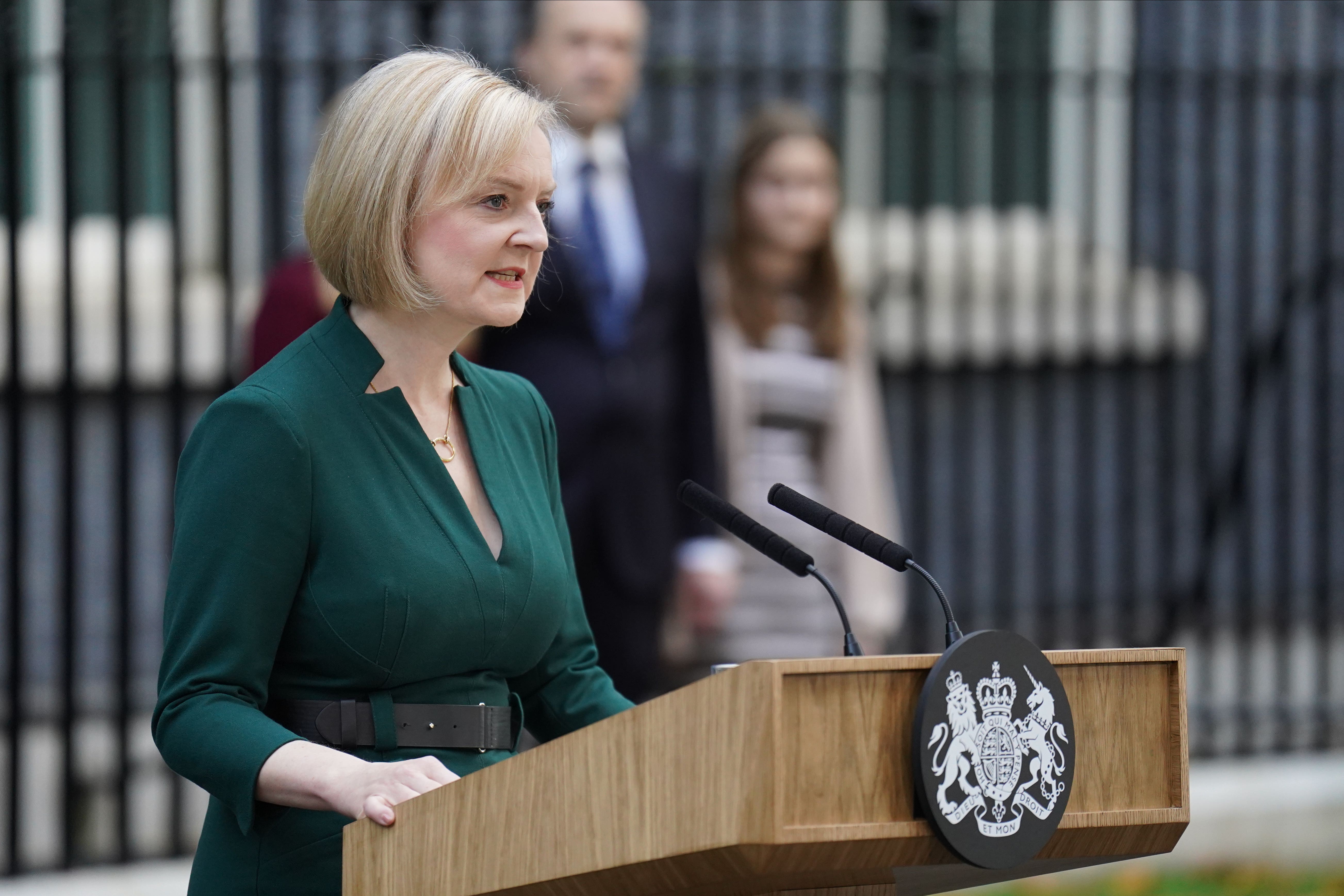 Liz Truss on the steps of Downing Street (James Manning/PA)