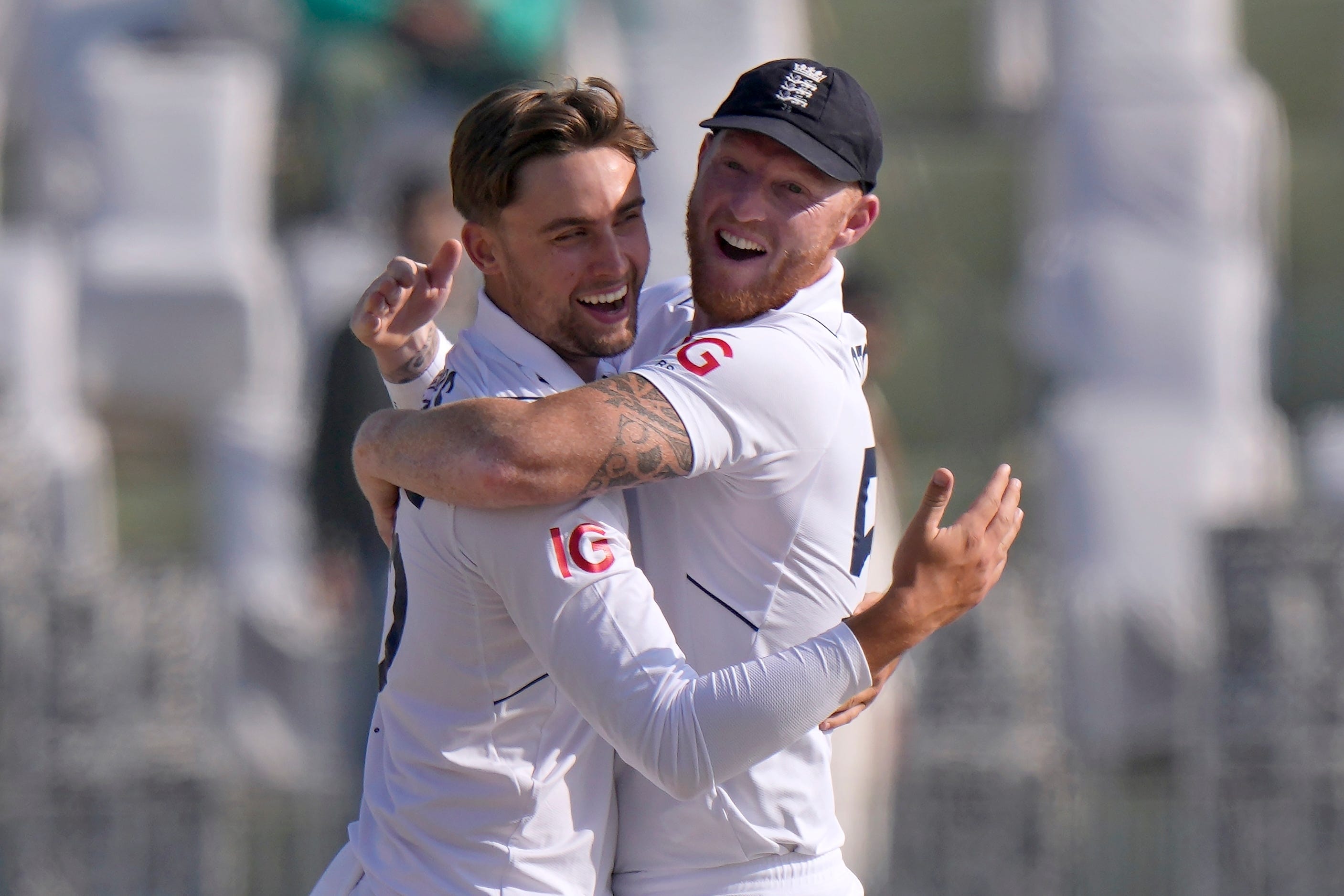 Will Jacks claimed the wicket of Pakistan captain Babar Azam (Anjum Naveed/AP)