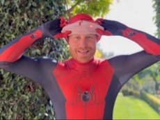 Prince Harry dresses as Spider-Man in special charity Christmas message