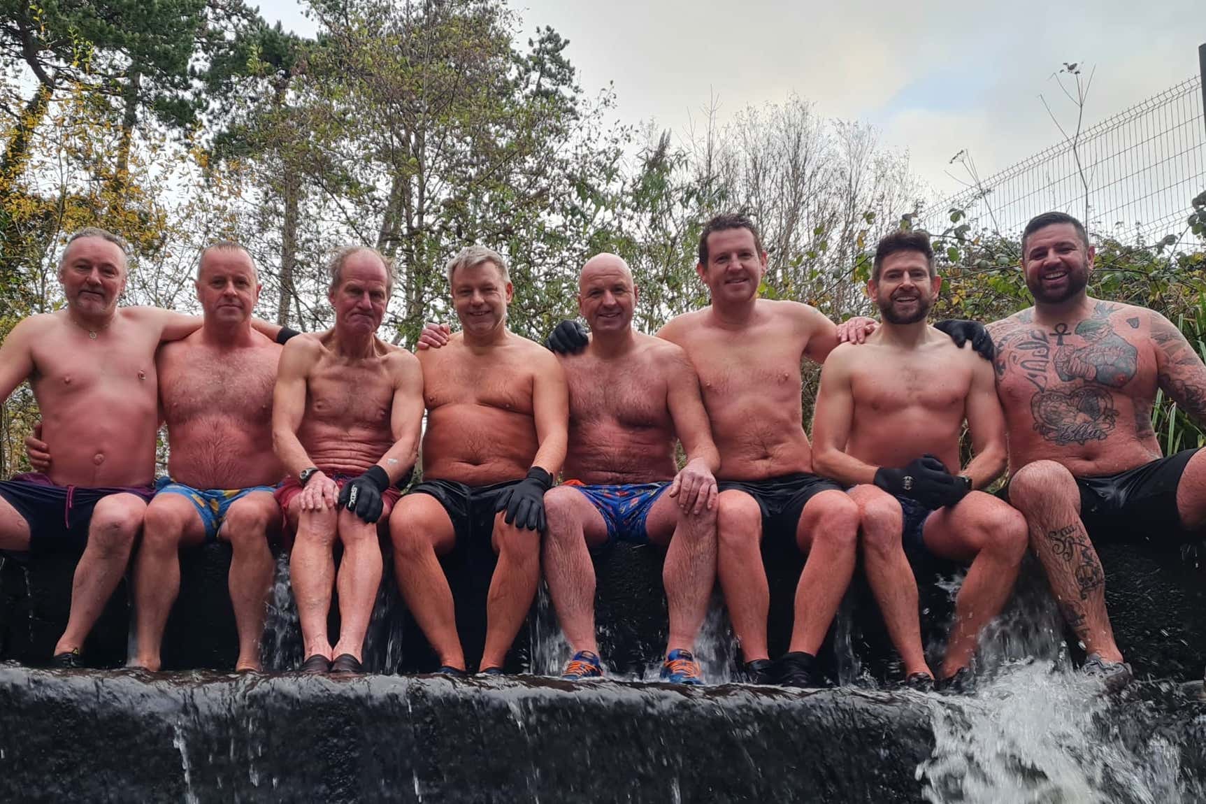 The Dunmurry Dippers get ready for their 365th swim in a year (Dunmurry Dippers/PA)