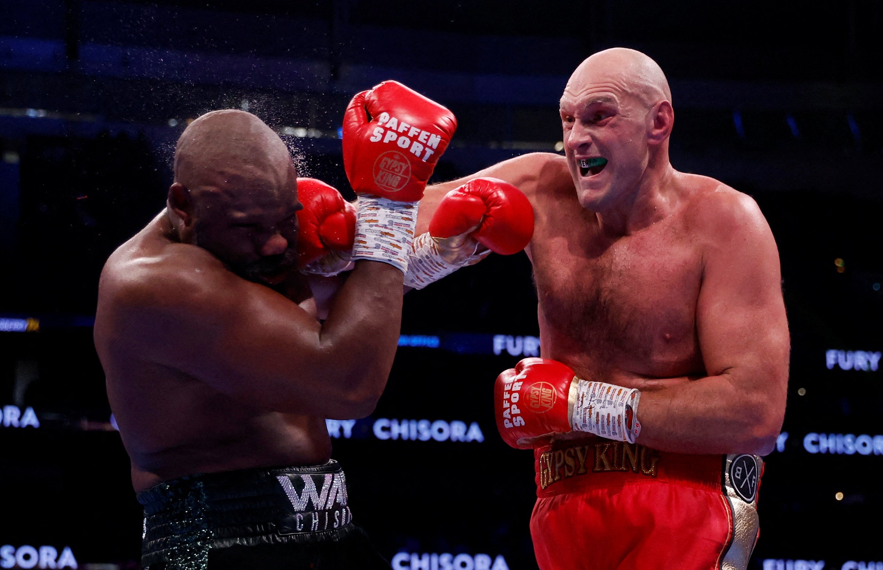 Fury (right) stopped Derek Chisora in Round 10 in December to stay unbeaten