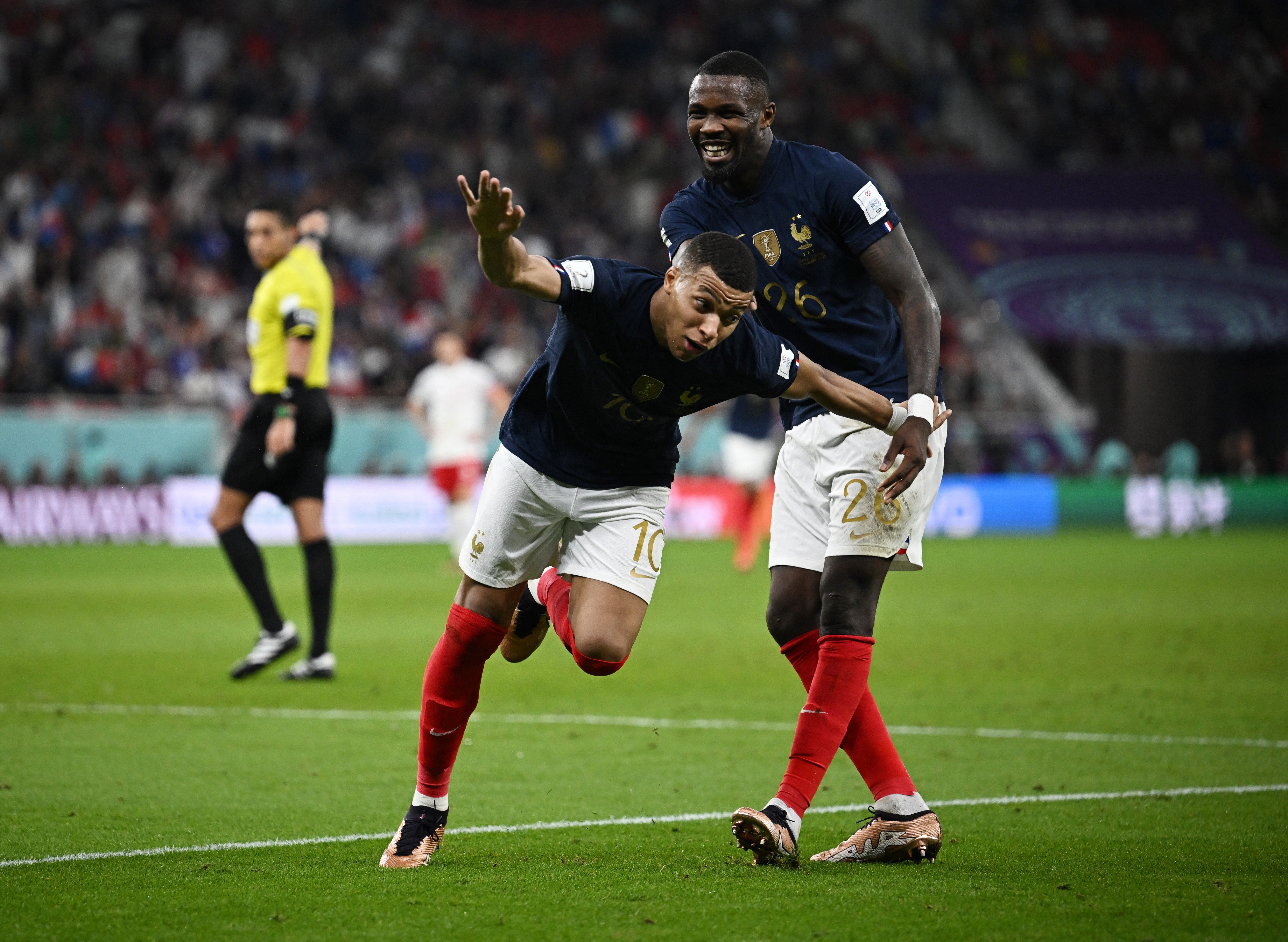 France's Kylian Mbappe celebrates scoring