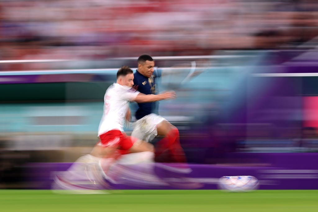 Kylian Mbappe (right) has already scored five goals for France at this World Cup