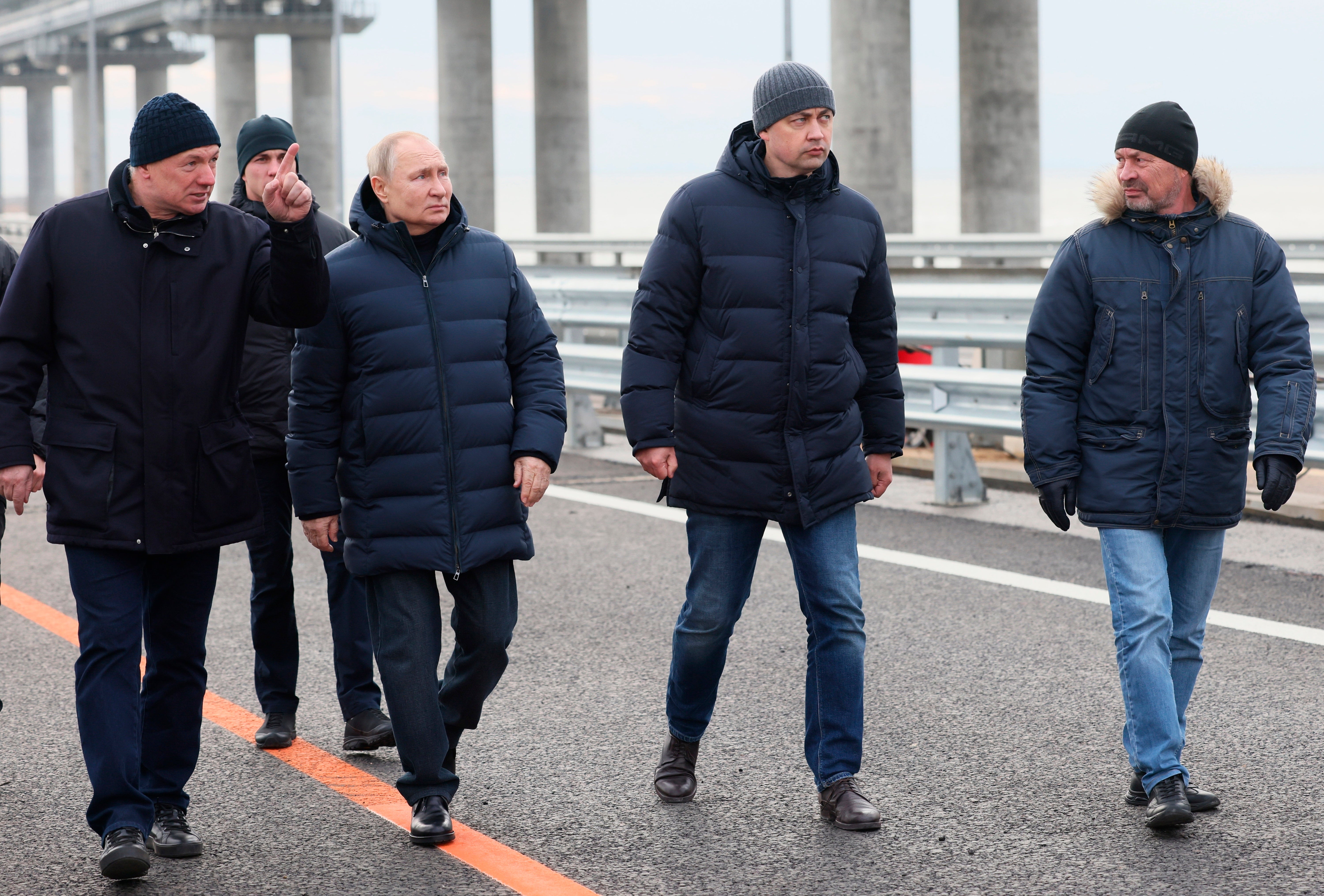 The Russian president’s visit was shown on state TV