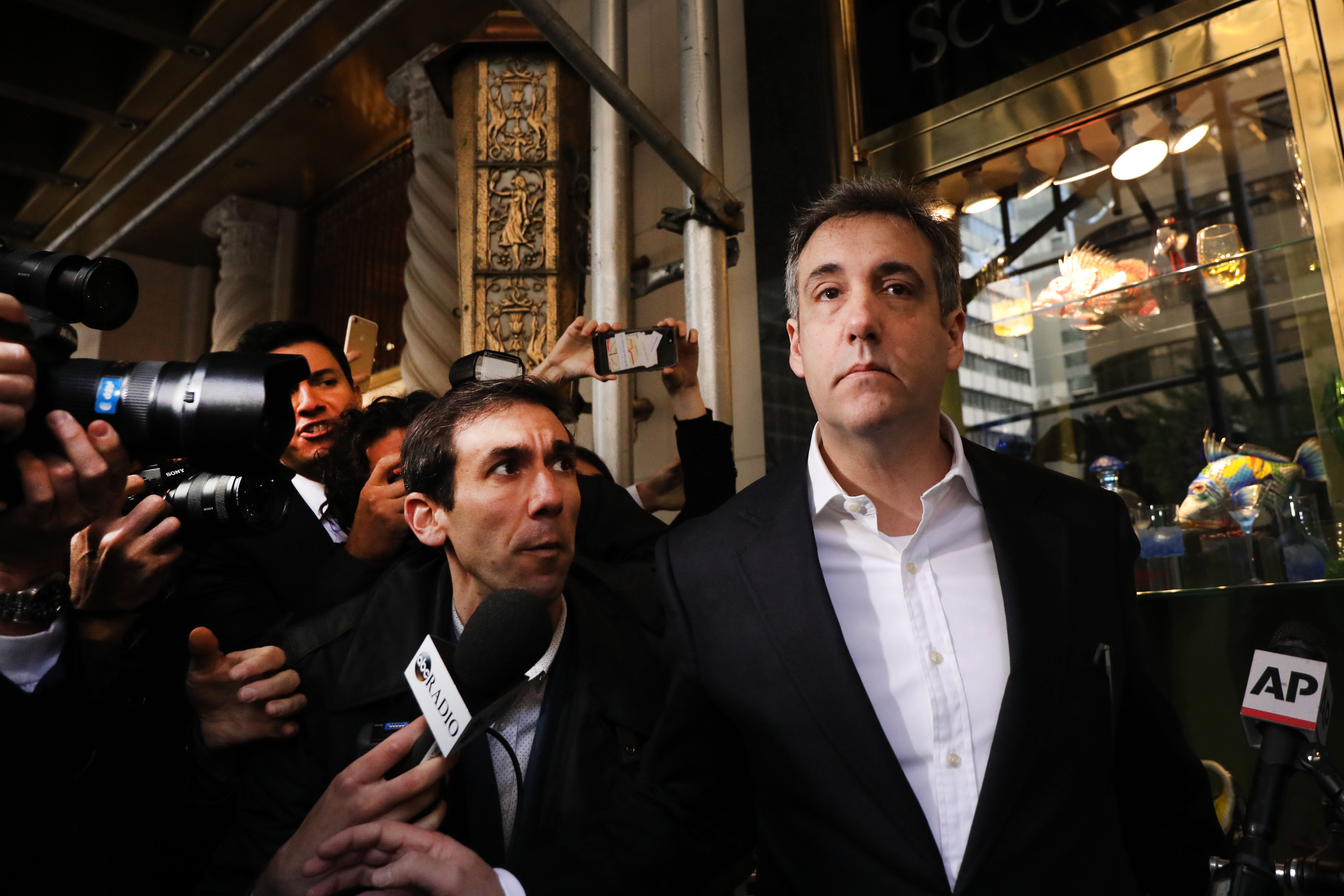 Michael Cohen, former personal attorney to Donald Trump, departs his Manhattan apartment for prison on 6 May 2019