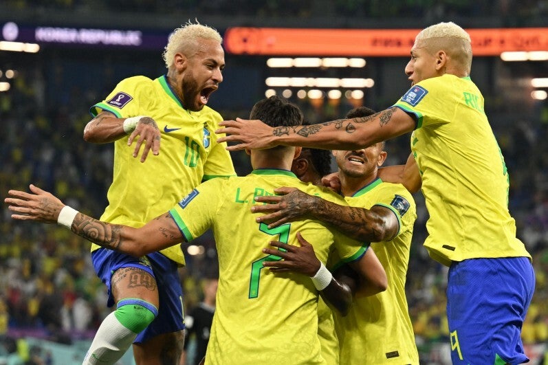 Celebrations after the first goal was scored