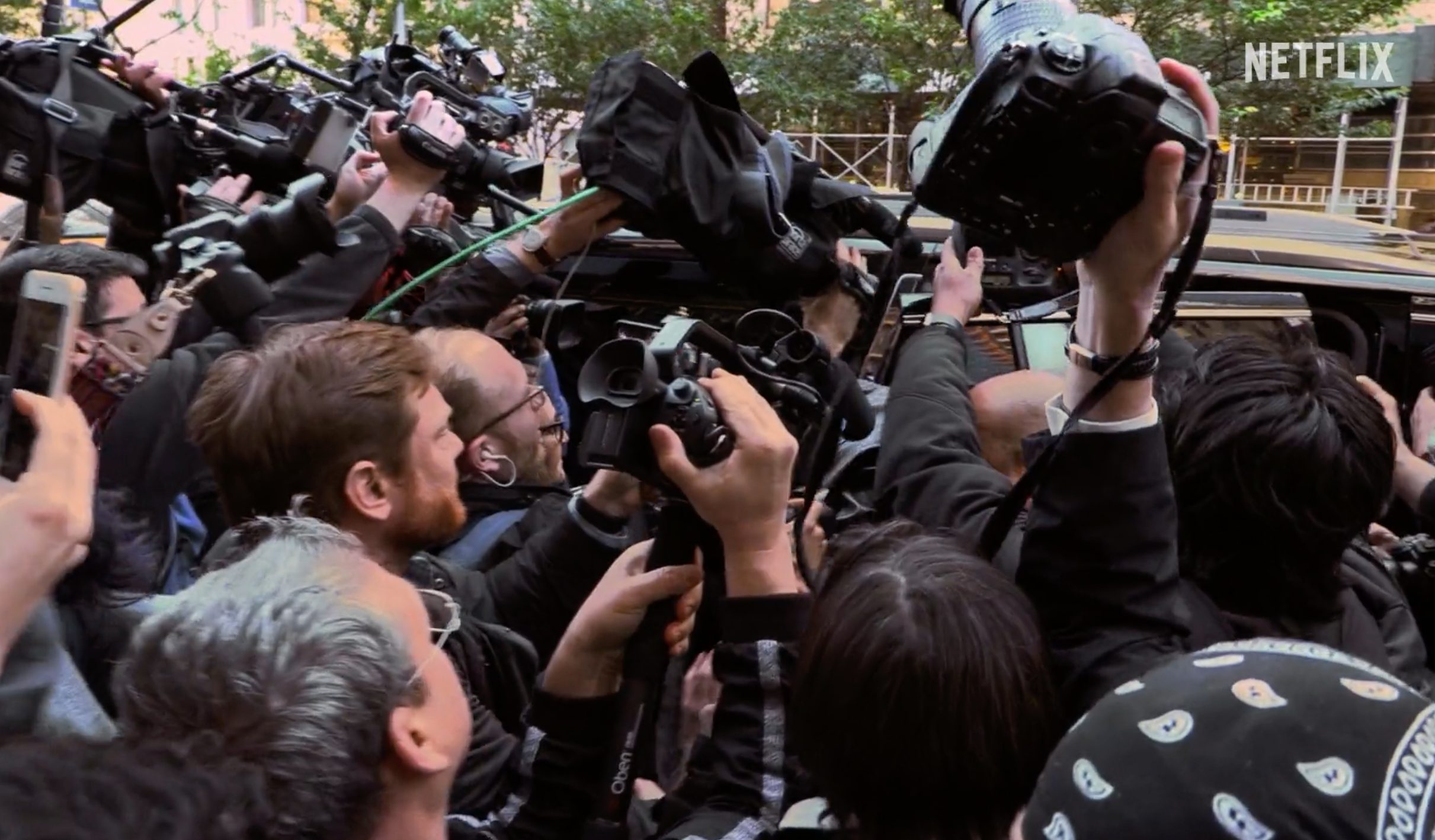 A screengrab of footage from the trailer which is alleged to have been taken outside Mr Cohen’s apartment in Manhattan