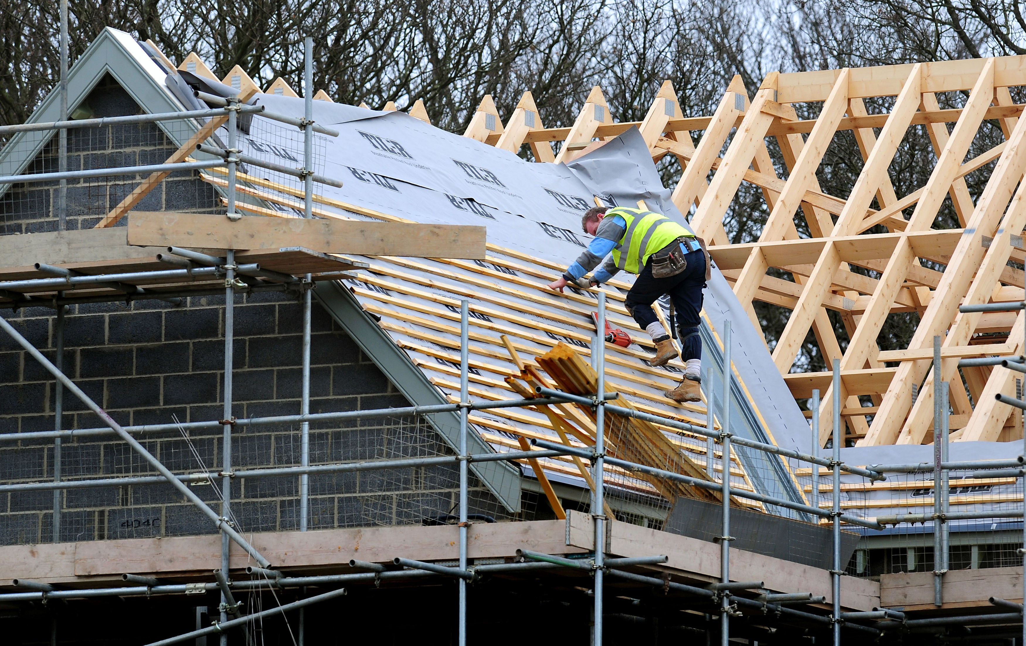 Homes under construction in Derbyshire