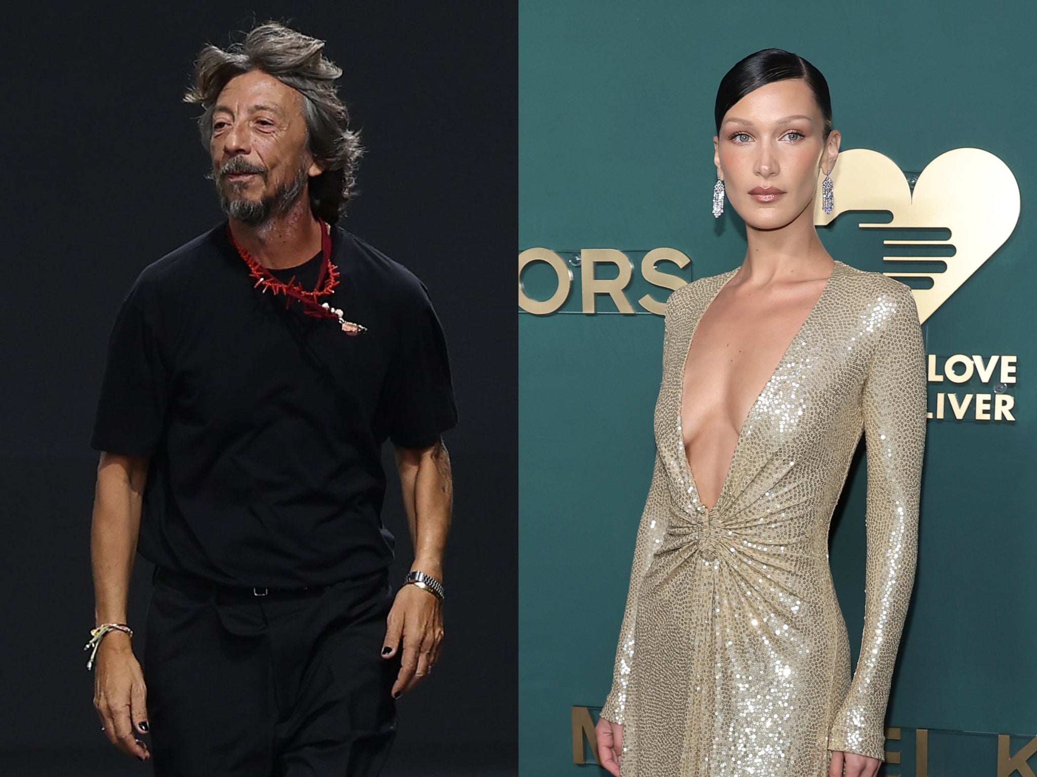 Valentino creative director Pierpaolo Piccioli (left) and Bella Hadid