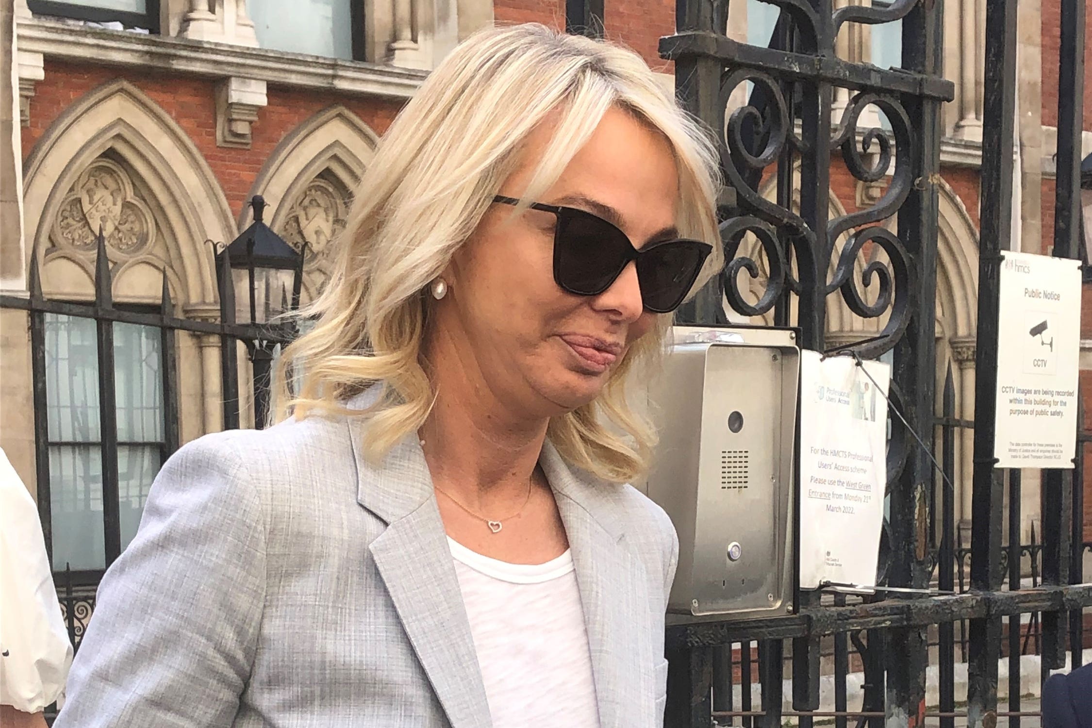 Corinna zu Sayn-Wittgenstein-Sayn leaving the Royal Courts of Justice in London after a court hearing earlier this year (PA)