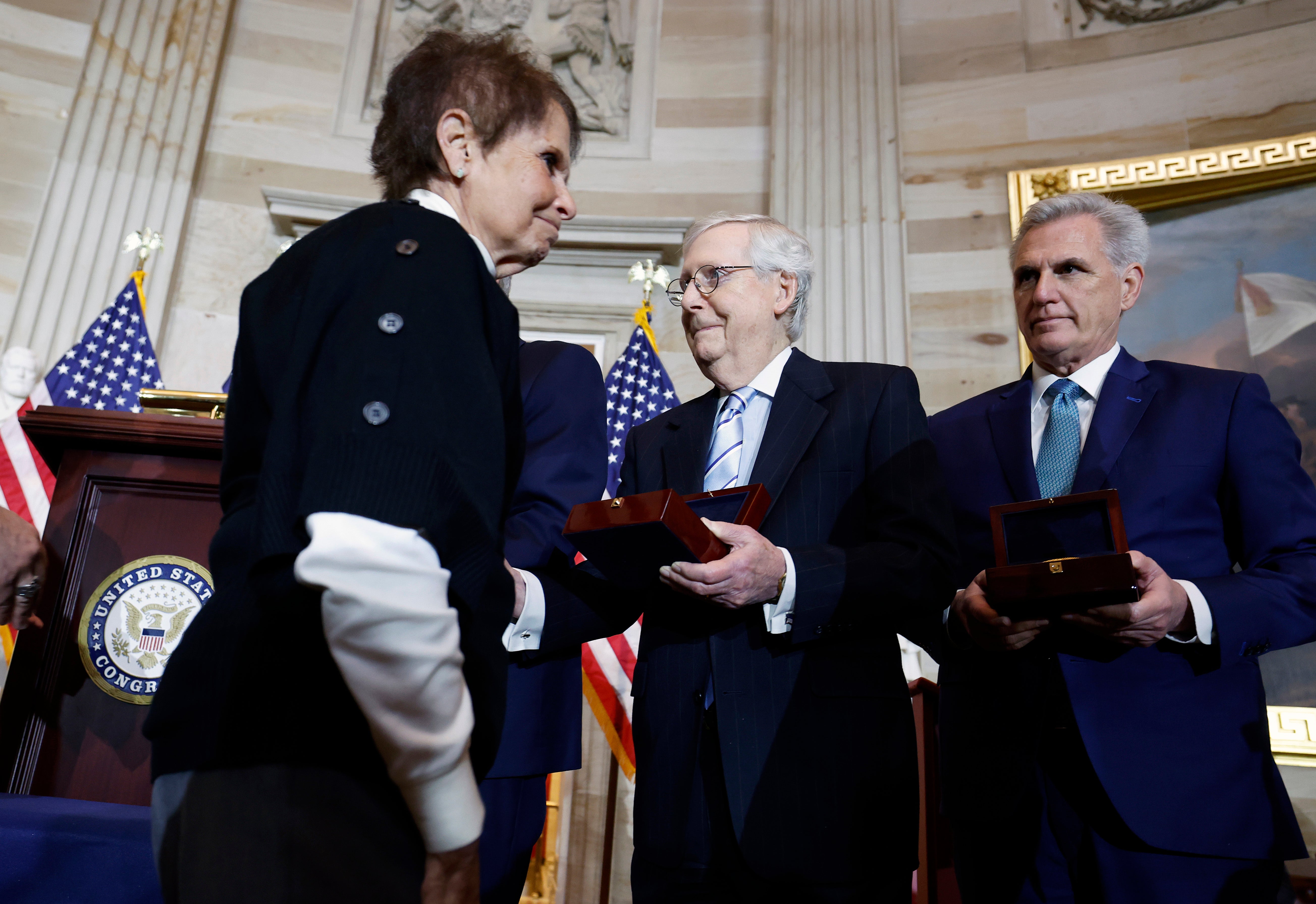 Gladys Sicknick, mother of fallen Capitol Police officer Brian Sicknick, refuses to shake Mitch McConnell’s hand