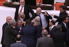 Legislator hospitalized after brawl in Turkey's parliament