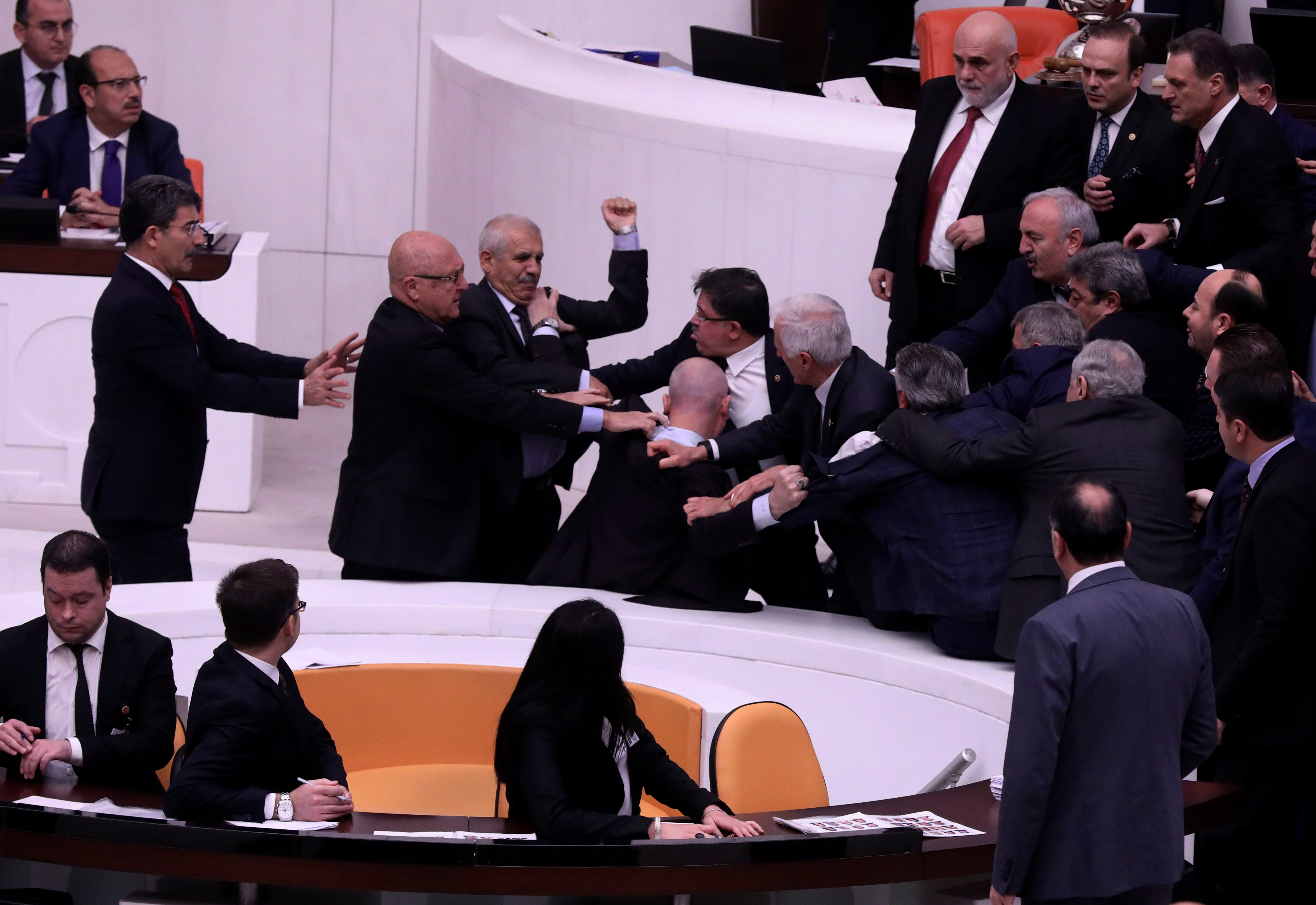 Turkey Parliament Brawl
