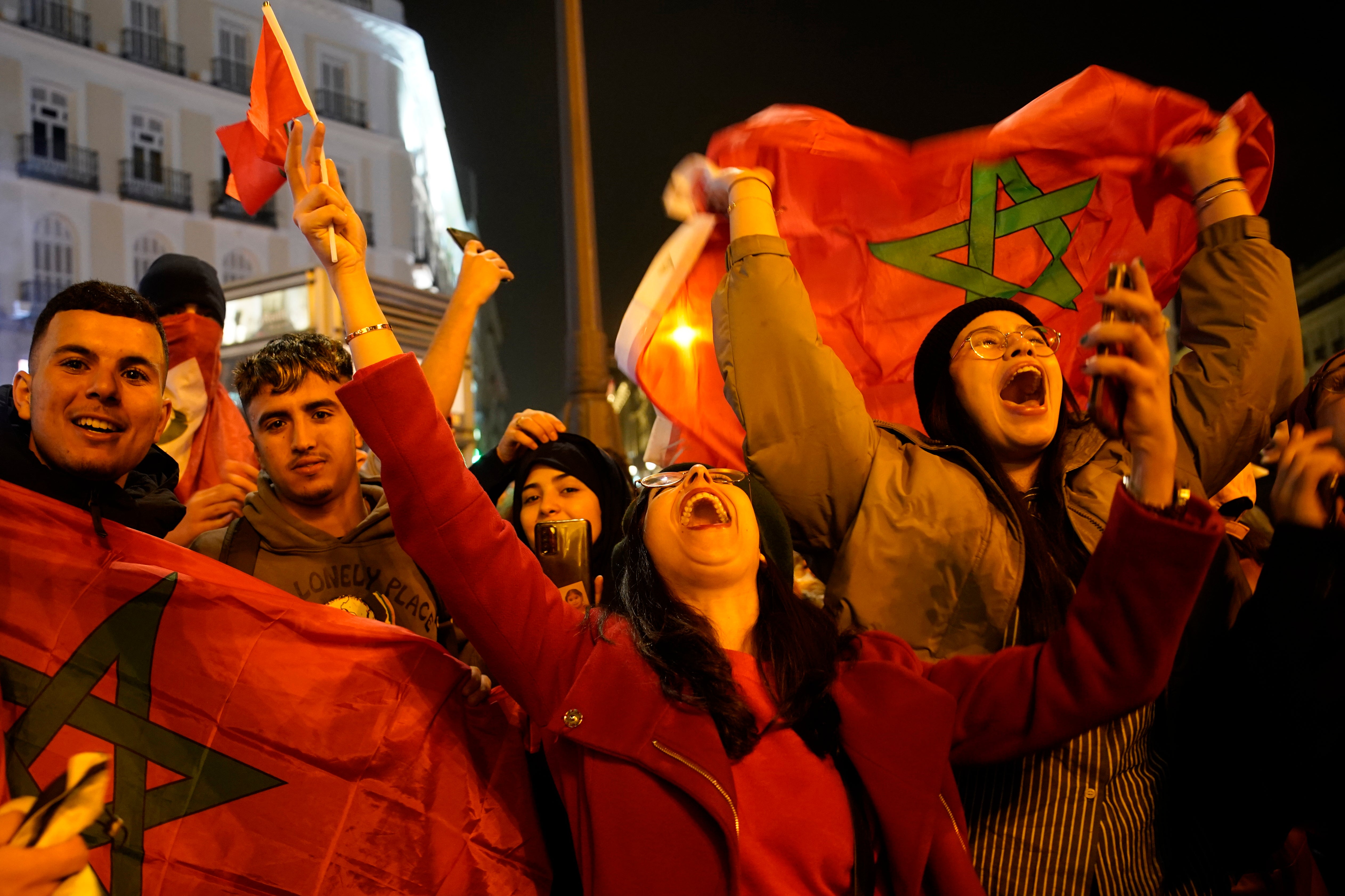 Moroccans celebrate historic World Cup win against Spain