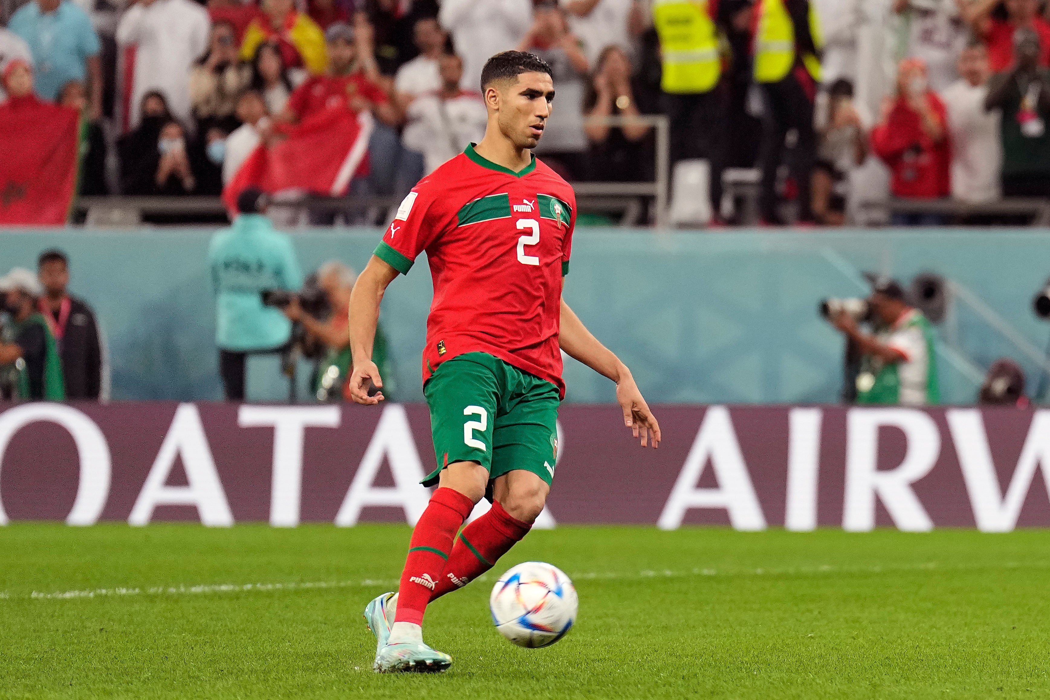 Right back Achraf Hakimi impressed both defensively and going forward for Morocco