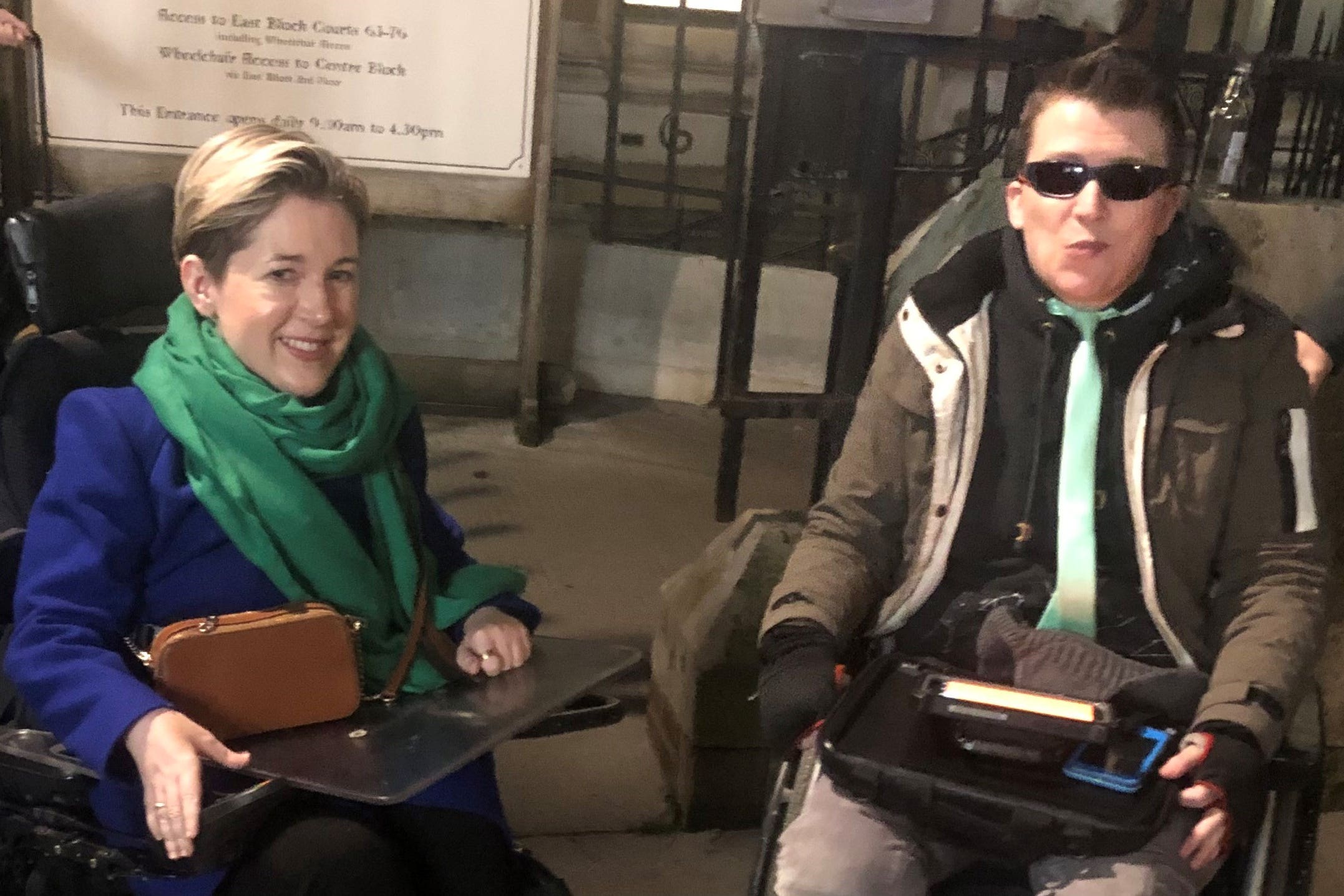 BEST QUALITY AVAILABLE Members of campaign group Claddag, Sarah Rennie (left)) and Georgie Hulme, outside the High Court, London, where they have taken action over a Government “failure” to implement Grenfell Tower Inquiry recommendations. Claddag has raised concerns relating to recommendations that owners of high-rise residential buildings should prepare “personal emergency evacuation plans” for people with disabilities. Picture date: Tuesday December 6, 2022. PA/Brian Farmer