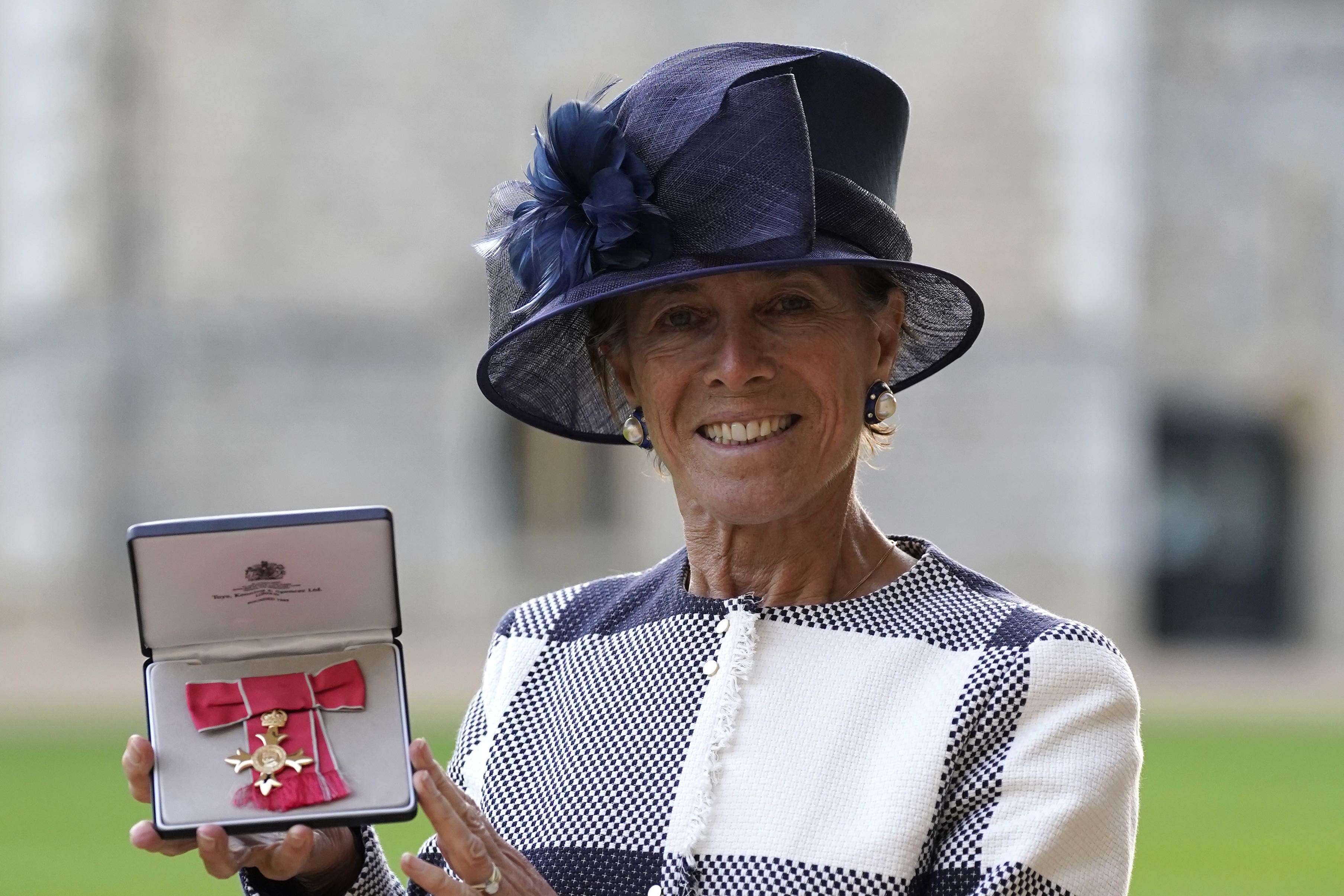 Stephanie Moore after being made an OBE (Officer of the Order of the British Empire) by the Prince of Wales during an investiture ceremony at Windsor Castle, Berkshire (PA)