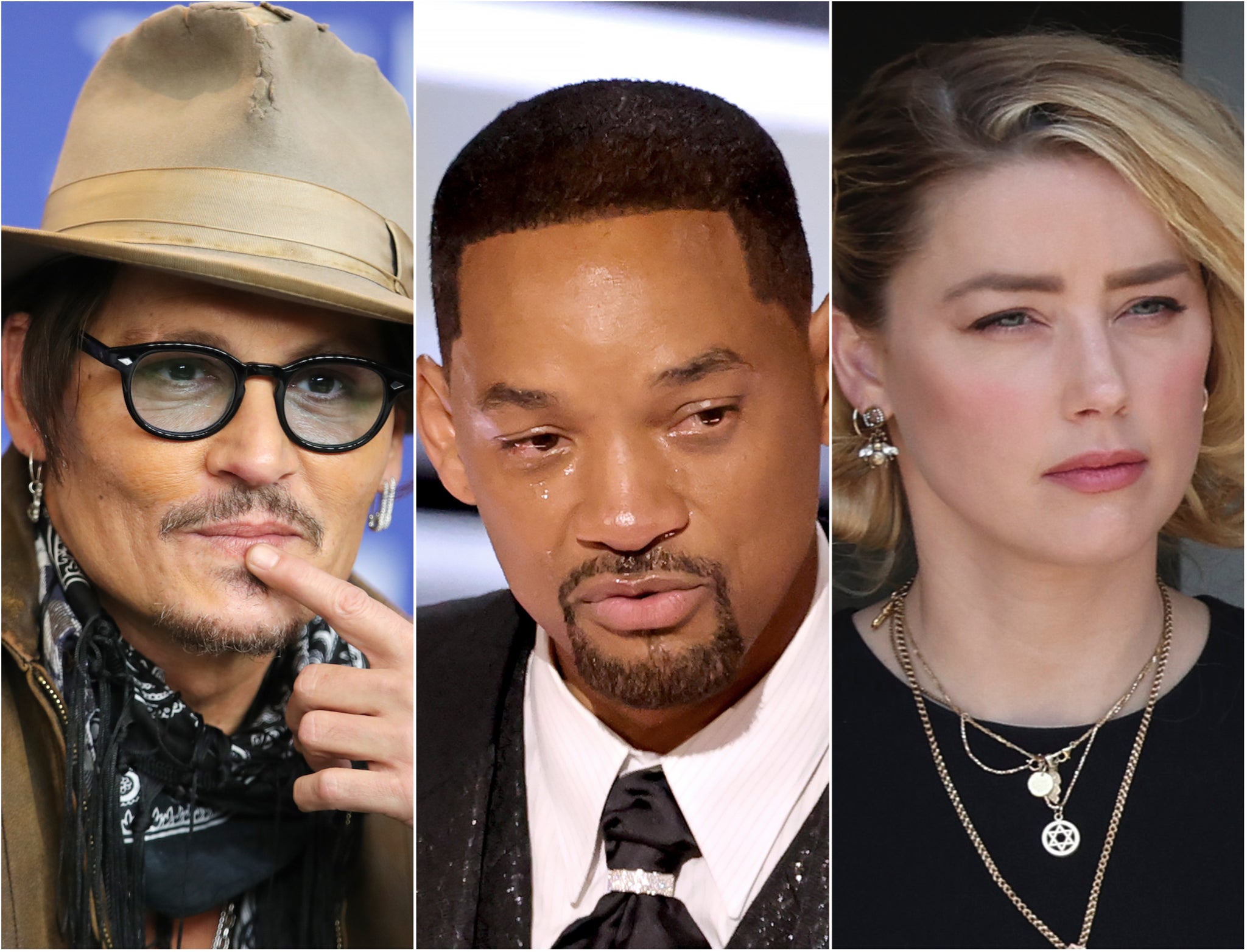 (Left to right) Johnny Depp, Will Smith, Amber Heard