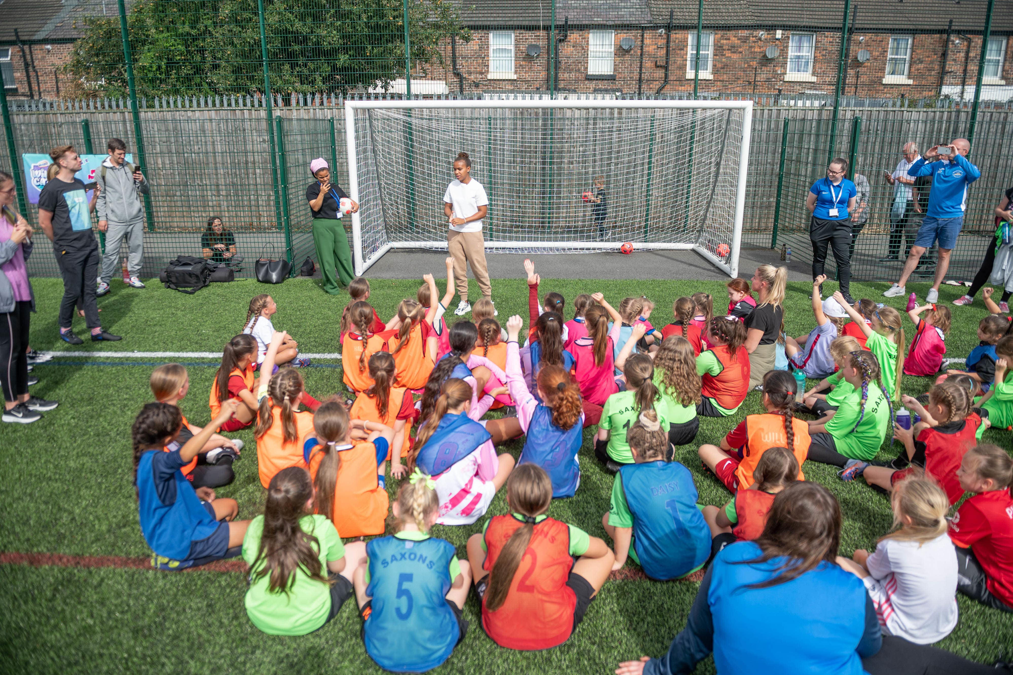 A new Sport England survey has found 100,000 more girls are now playing football compared to 2017 (Richard Walker/PA)