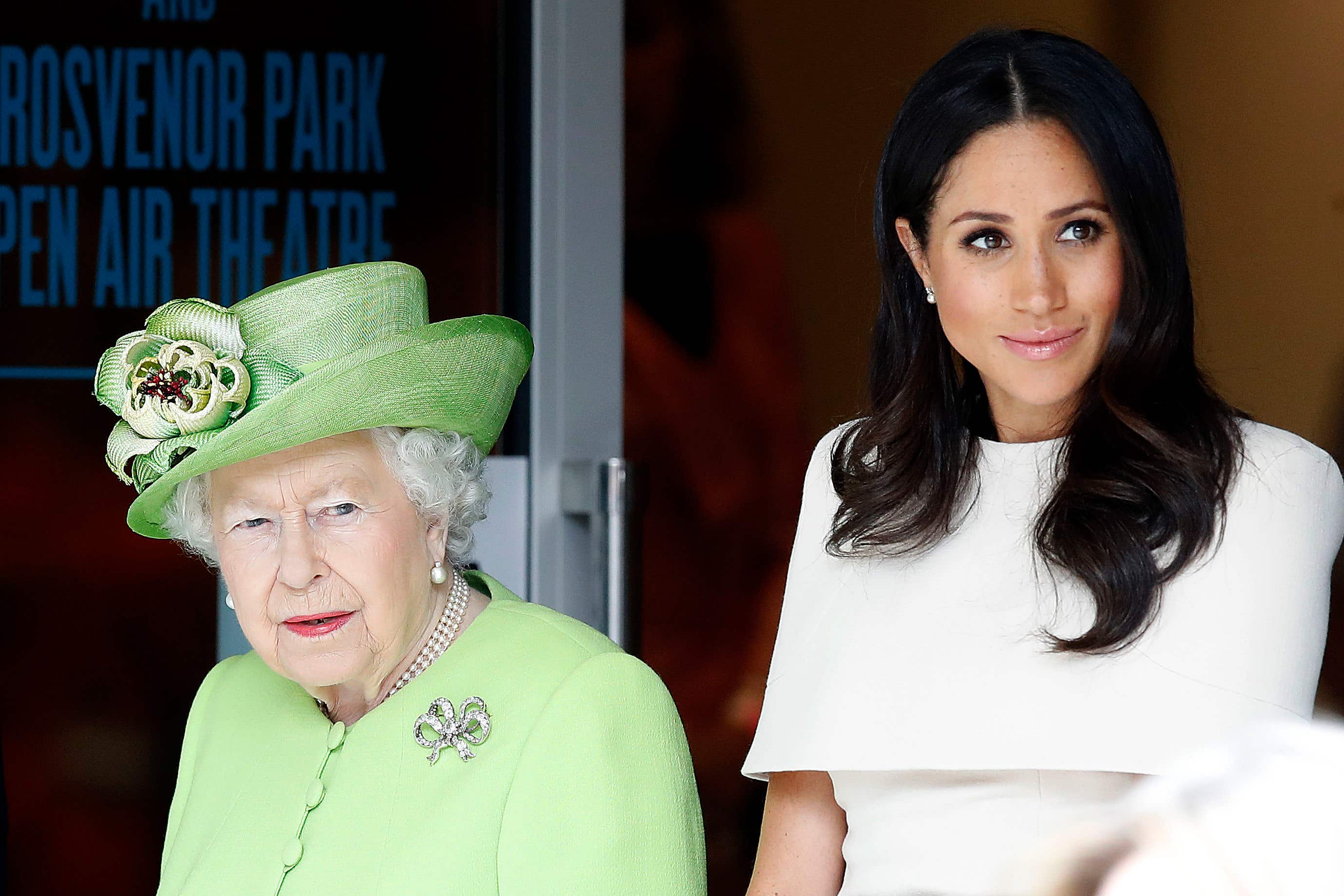 The Queen and Meghan (Martin Rickett/PA)