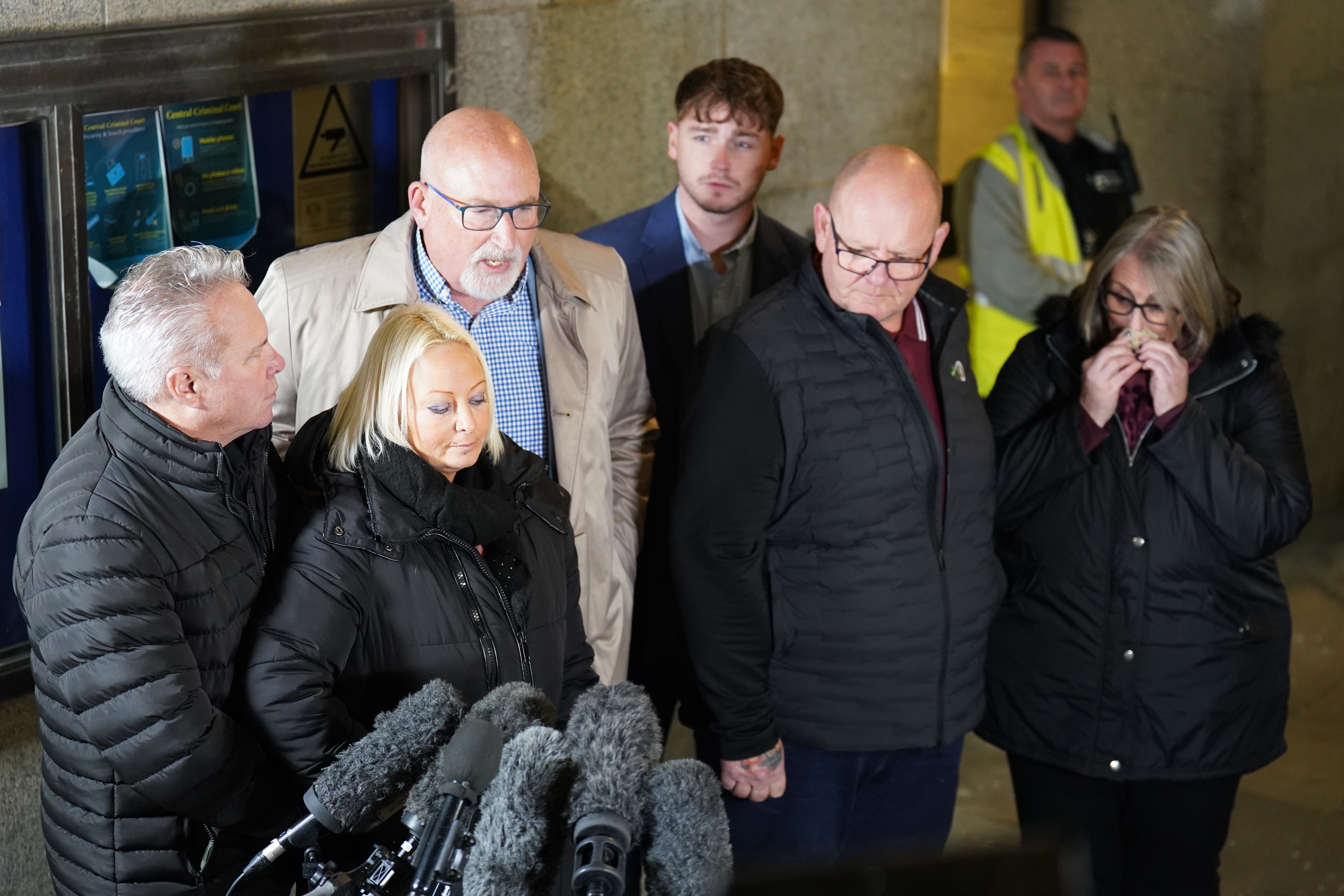 The family speaking outside court after the sentencing