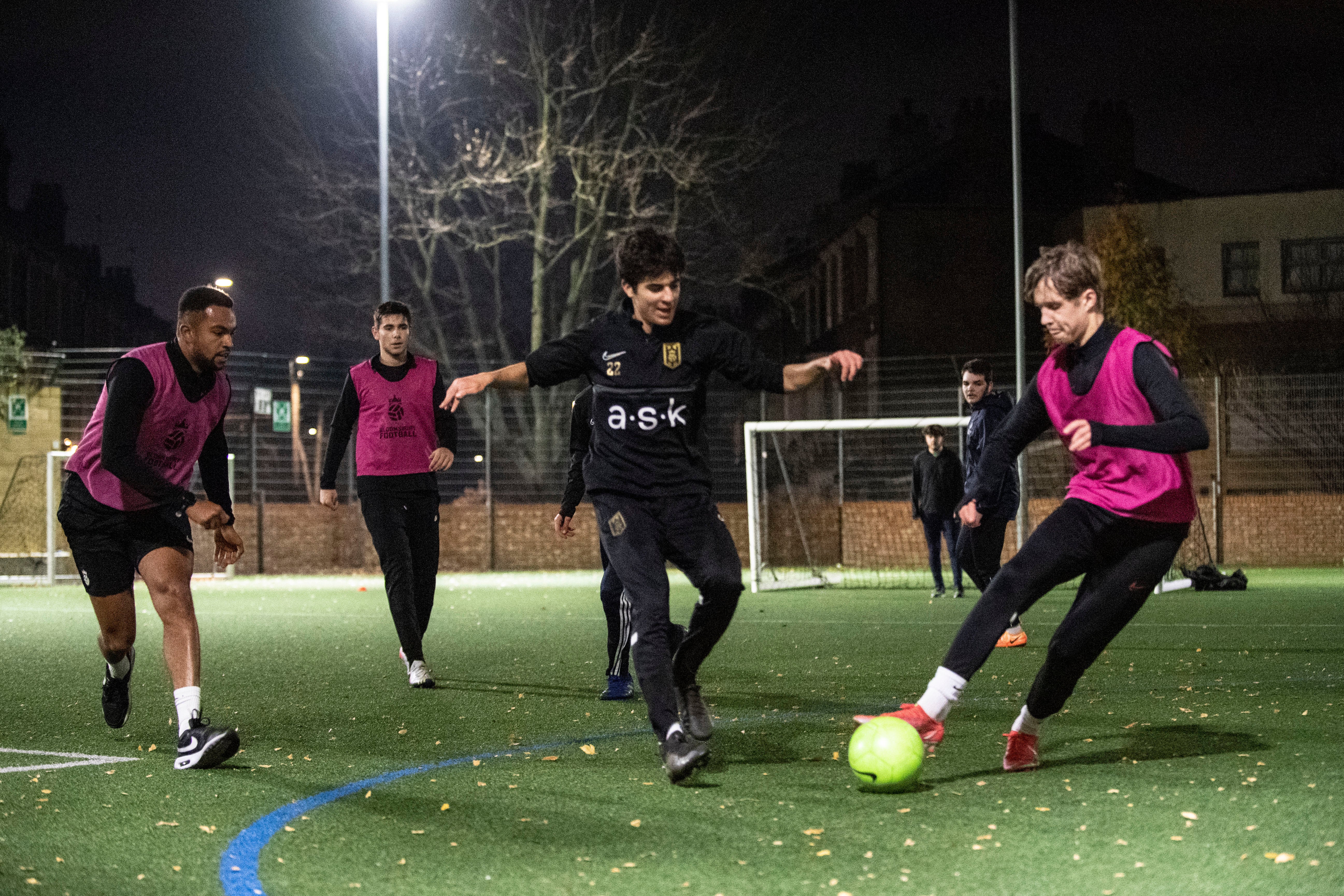 Bloomsbury Football's under-18s team session