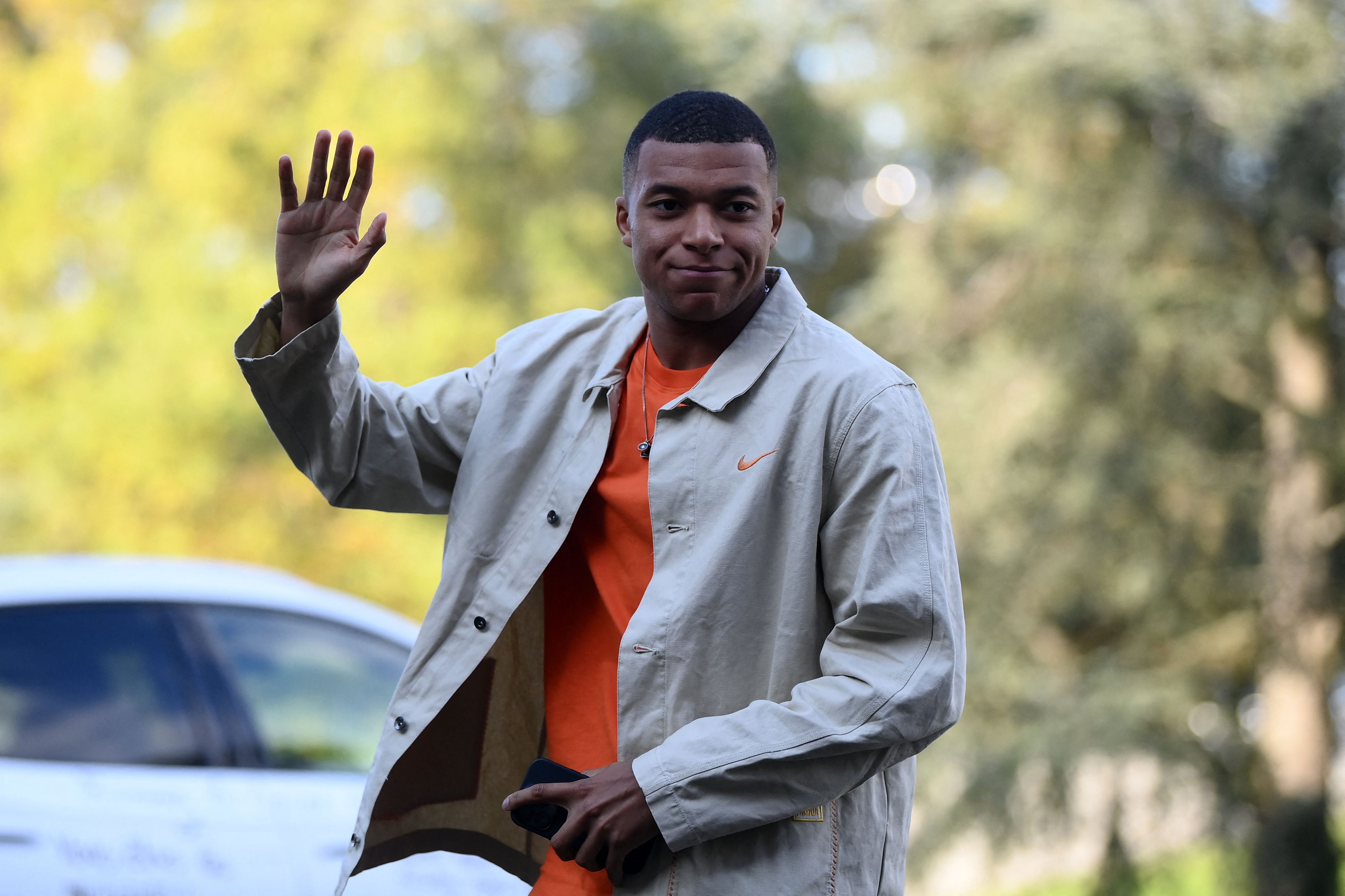 Kylian Mbappe at a pre-World Cup meeting at the France training ground in Clairefontaine-en-Yvelines near Paris