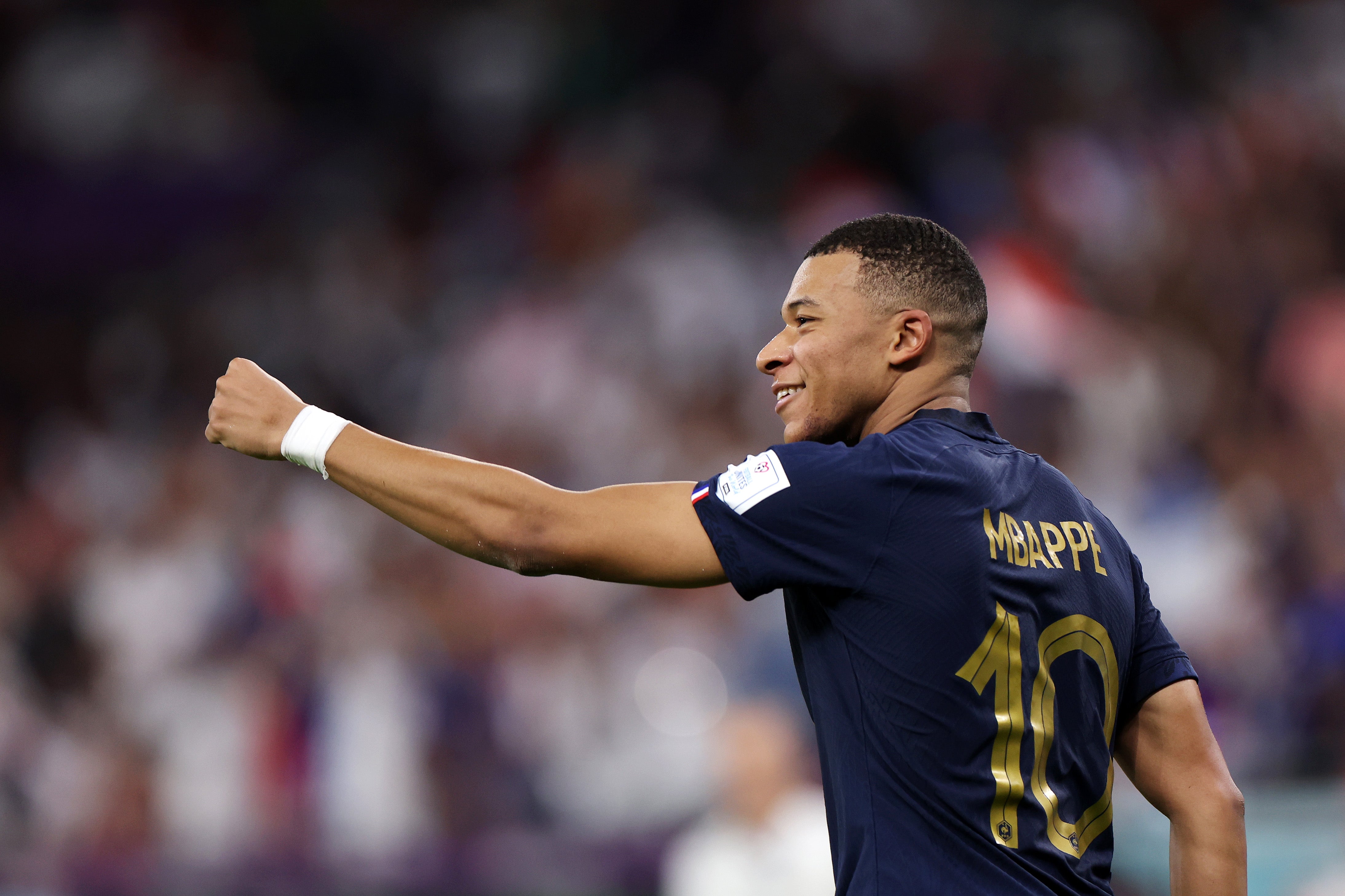 Kylian Mbappe scored France’s third goal against Poland