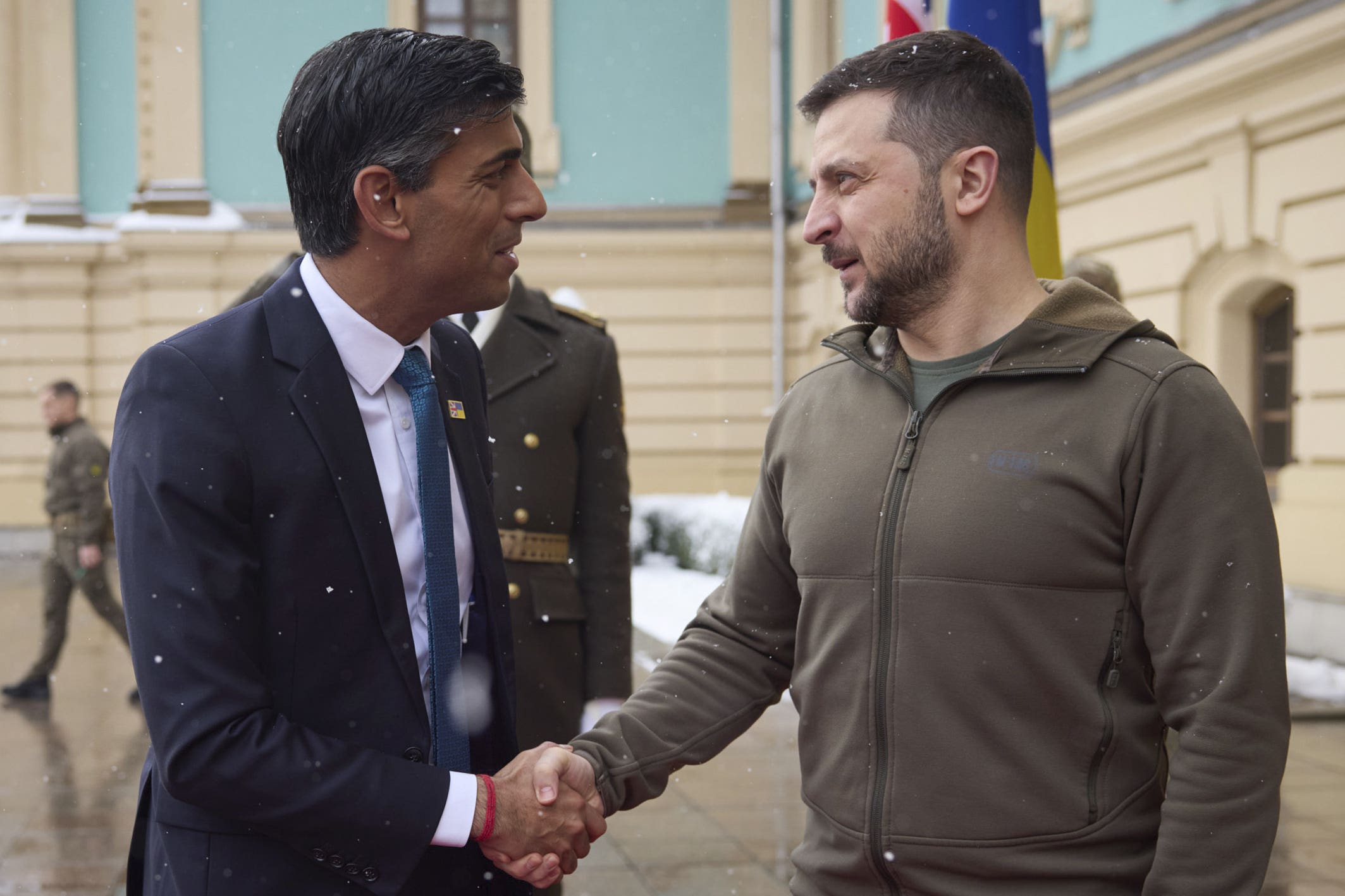 Rishi Sunak and the Ukrainian leader Volodymyr Zelensky in Kyiv