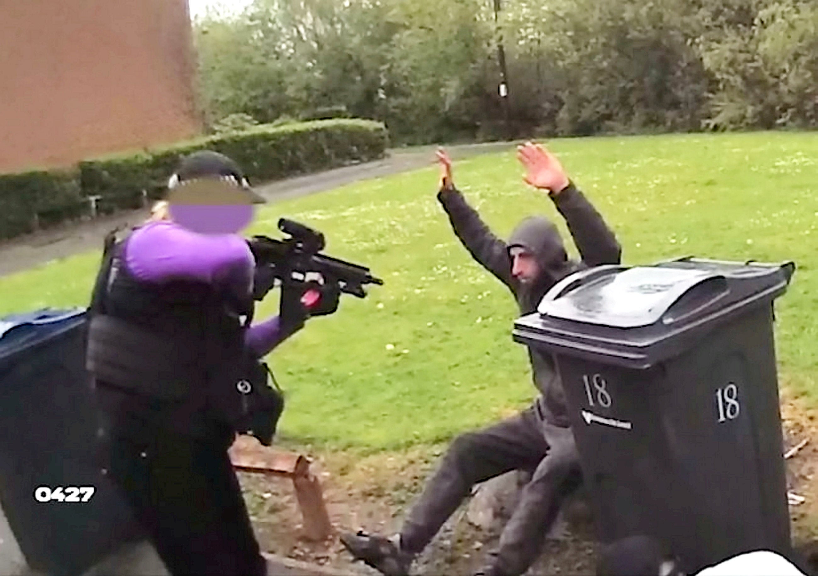 This is the moment armed officers descended on the gang