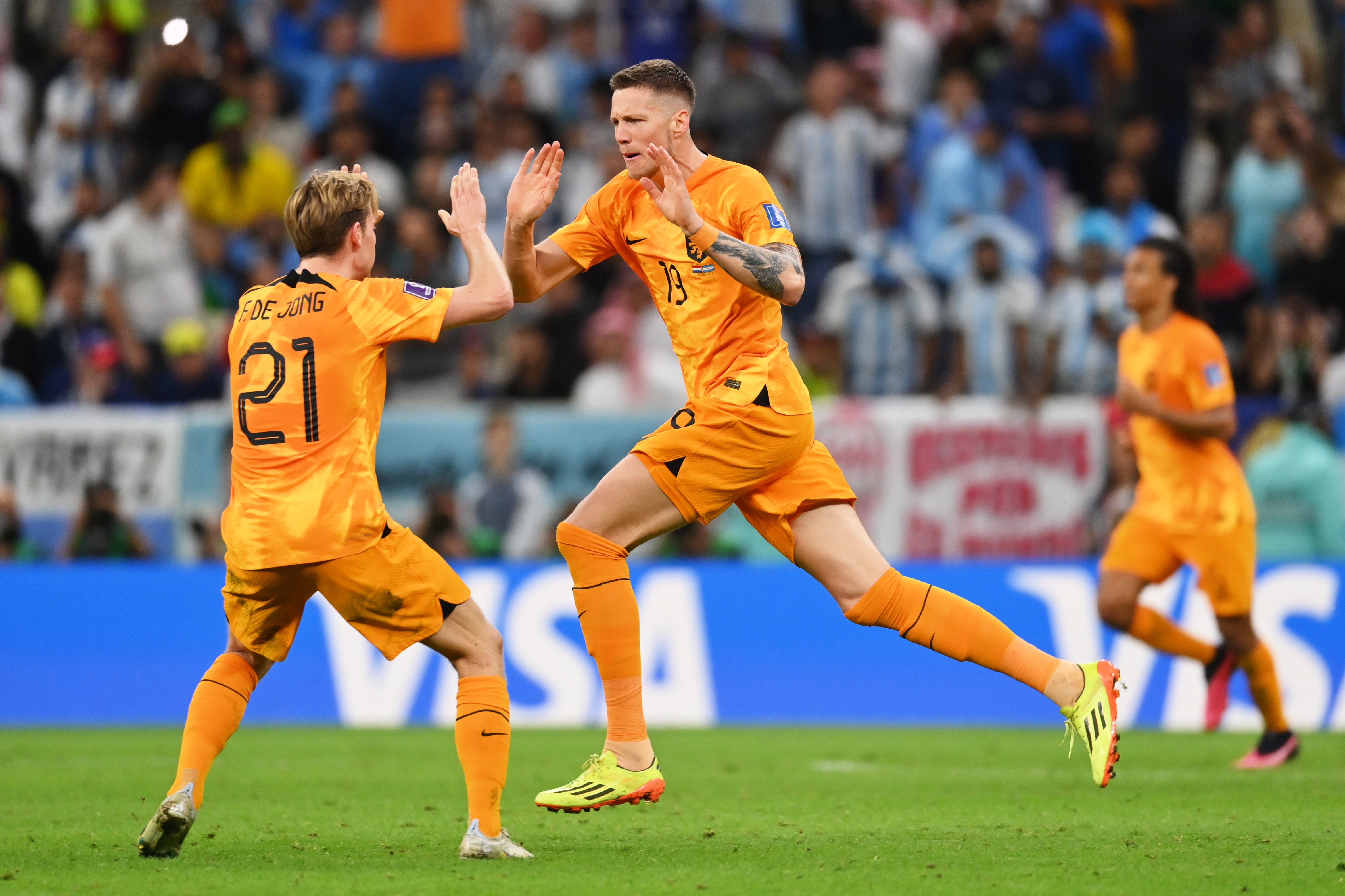 Wout Weghorst of Netherlands celebrates after scoring