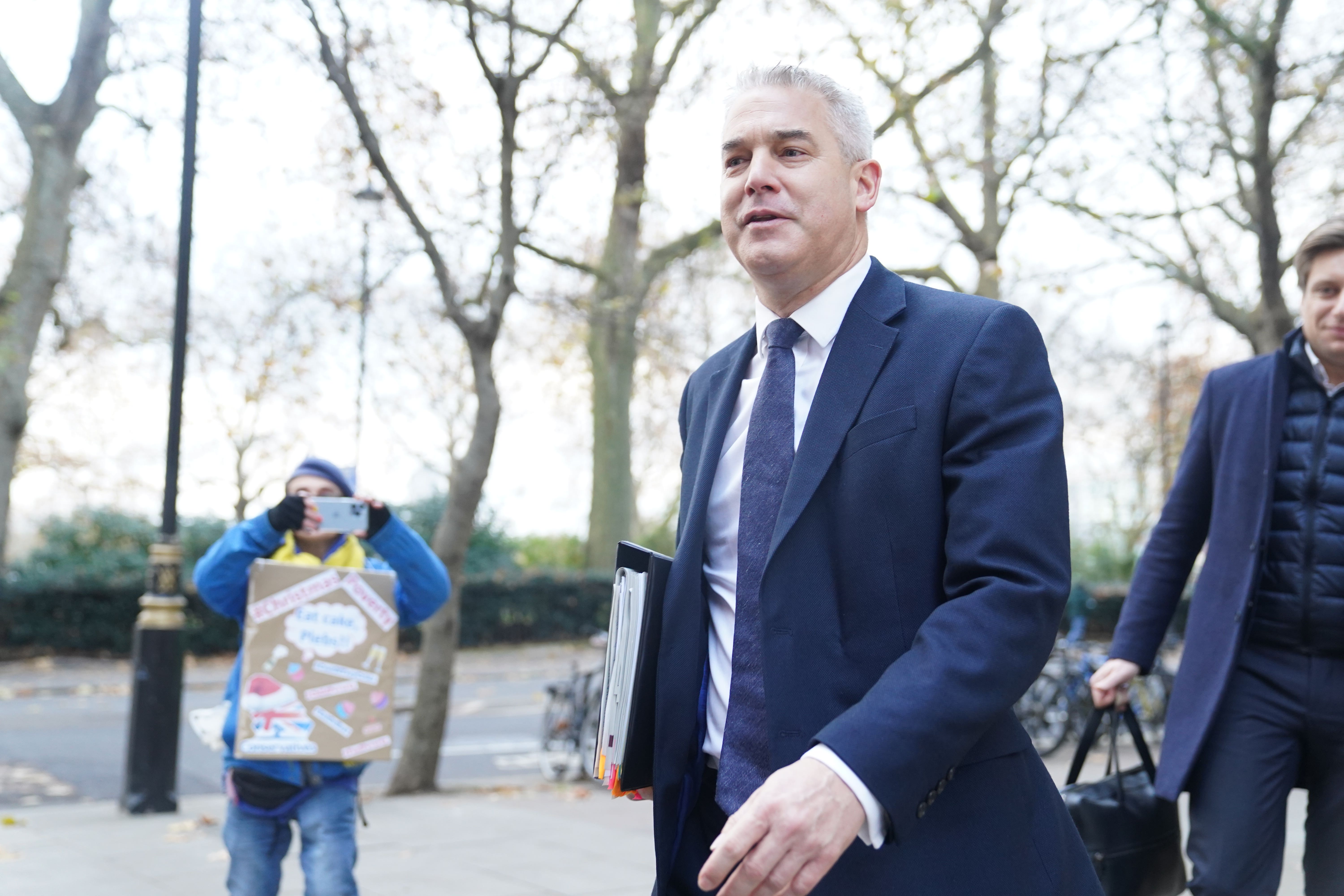 Health Secretary Steve Barclay was accused of ‘bullyboy’ tactics towards a largely female workforce (James Manning/PA)