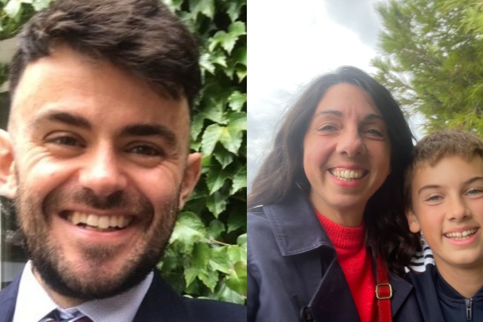 England fan Tom Thewlis (left) and on the right, Alexia Leachman, whose daughters support England (Tom Thewlis and Alexia Leachman)